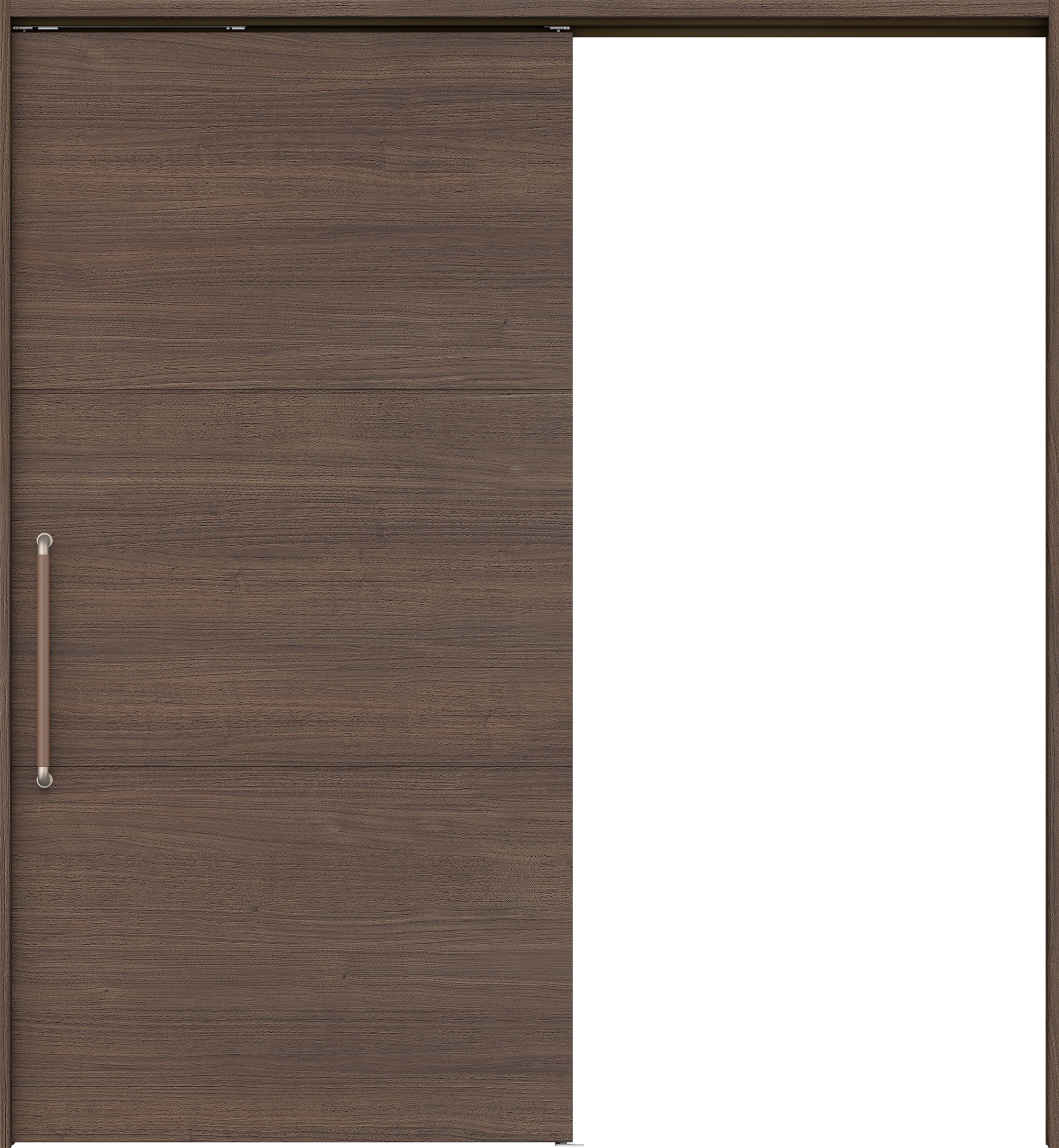 リビングドア　イエリア　巾広吊戸・片引　扉セット　Ｕ４デザイン　１８７５幅用　２０００高　〈ダルブラウン柄〉　左右兼用　錠なし　にぎりバー　ラクラクローズ付用