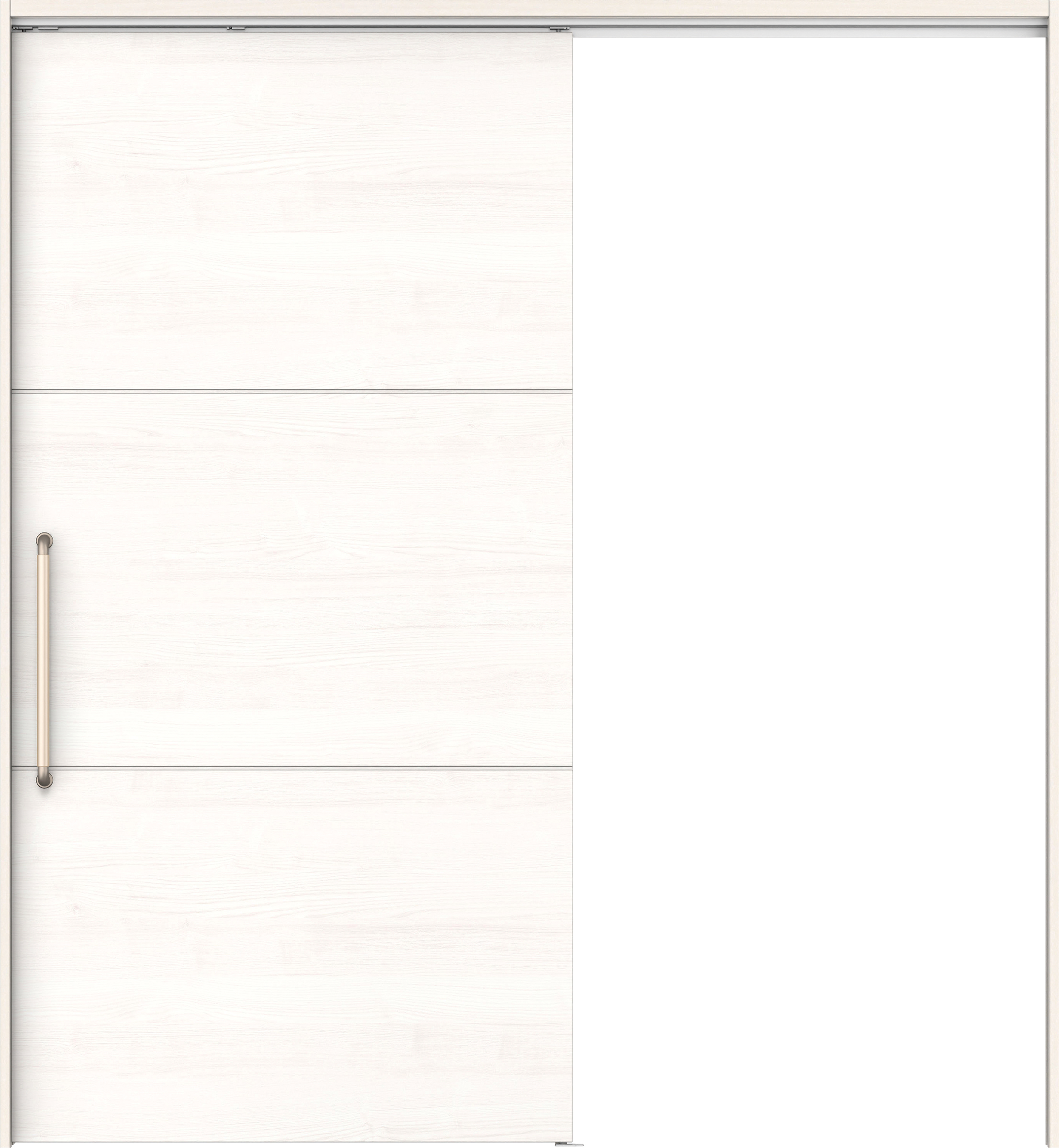 リビングドア　イエリア　巾広吊戸・片引　扉セット　Ｕ４デザイン　１８７５幅用　２０００高　〈ネオホワイト柄〉　左右兼用　錠なし　にぎりバー　ラクラクローズ付用