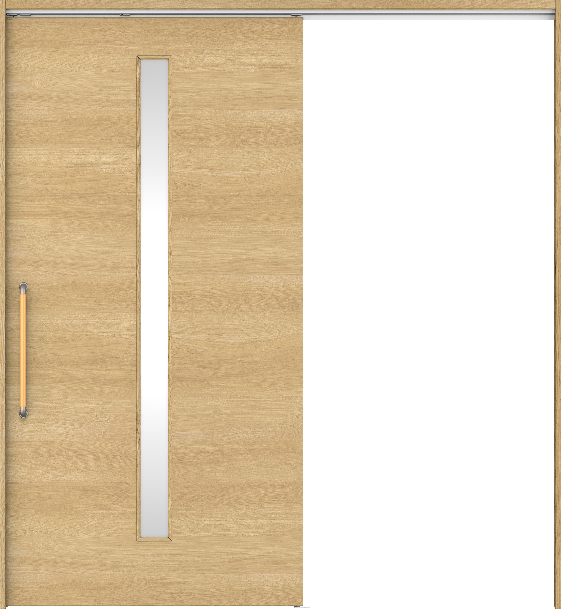 リビングドア　イエリア　巾広吊戸・片引　扉セット　Ｕ８デザイン　１８７５幅用　２０００高　〈ライトオーカー柄〉　左右兼用　錠なし　にぎりバー　ラクラクローズ付用