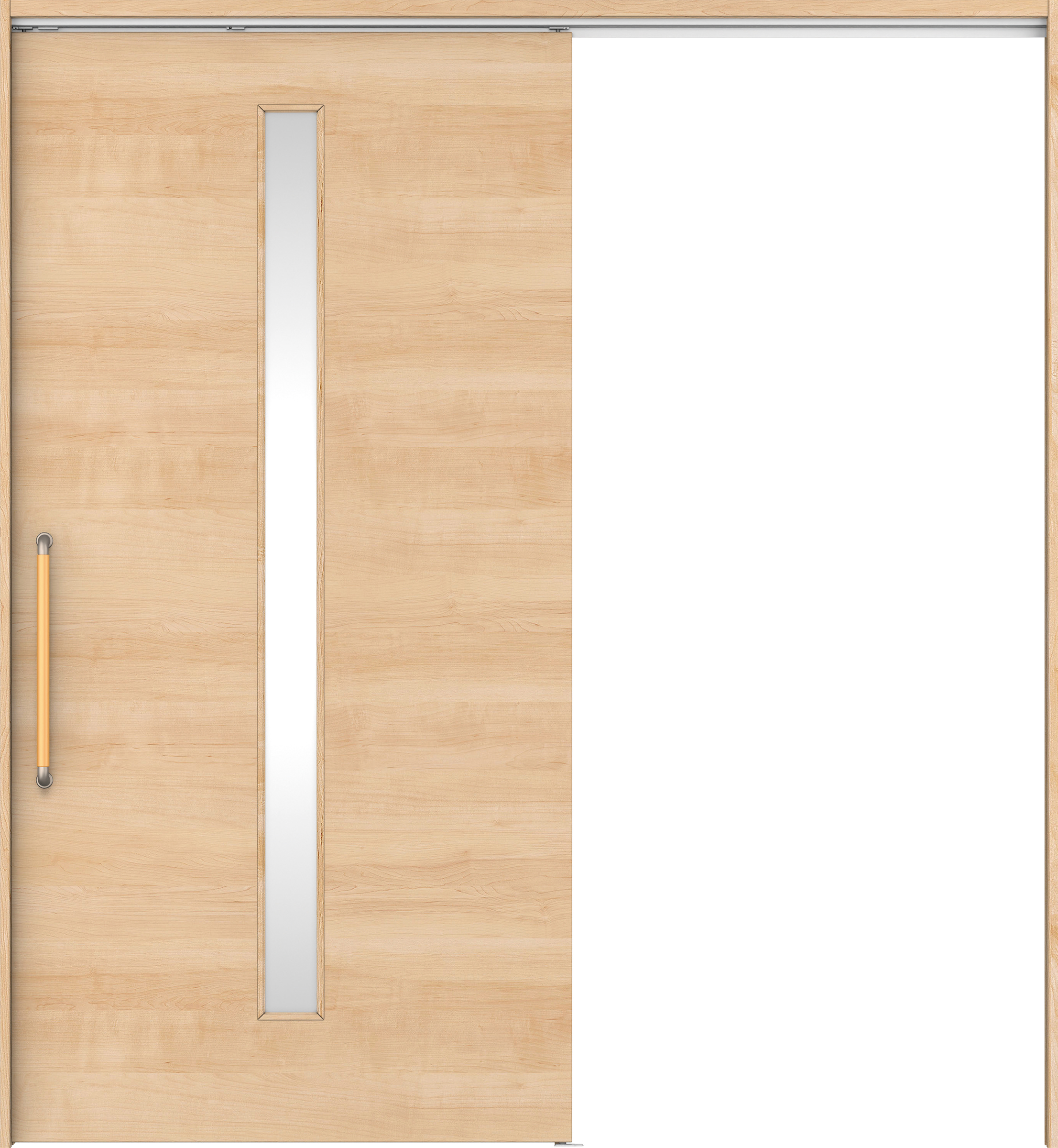 リビングドア　イエリア　巾広吊戸・片引　扉セット　Ｕ８デザイン　１８７５幅用　２０００高　〈ミルベージュ柄〉　左右兼用　錠なし　にぎりバー　ラクラクローズ付用