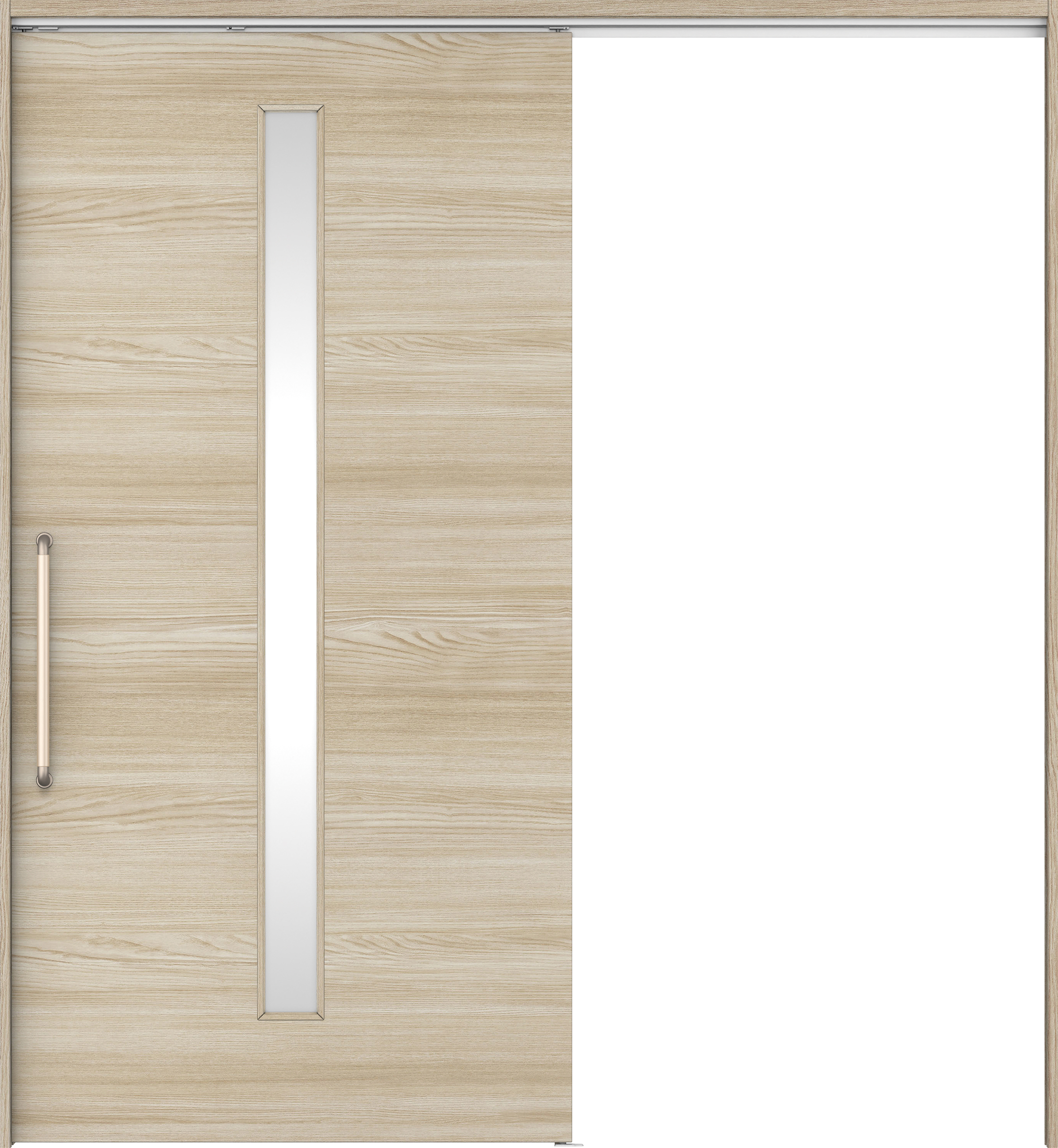 リビングドア　イエリア　巾広吊戸・片引　扉セット　Ｕ８デザイン　１８７５幅用　２０００高　〈ソフトグレージュ柄〉　左右兼用　錠なし　にぎりバー　ラクラクローズ付用