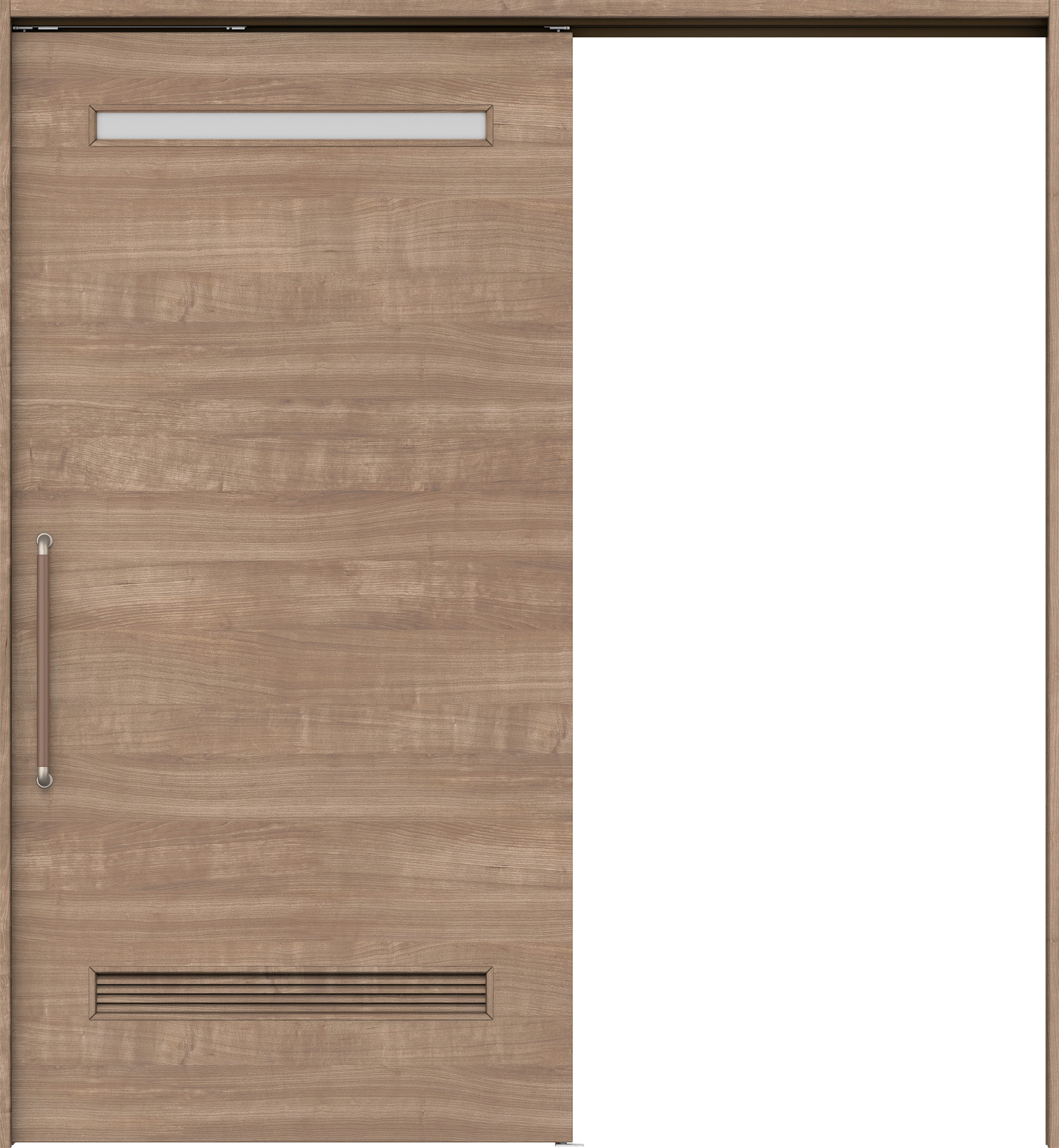 リビングドア　イエリア　巾広吊戸・片引　扉セット　Ｙ８デザイン　１８７５幅用　２０００高　〈トープグレー柄〉　左右兼用　錠なし　にぎりバー　ラクラクローズ付用