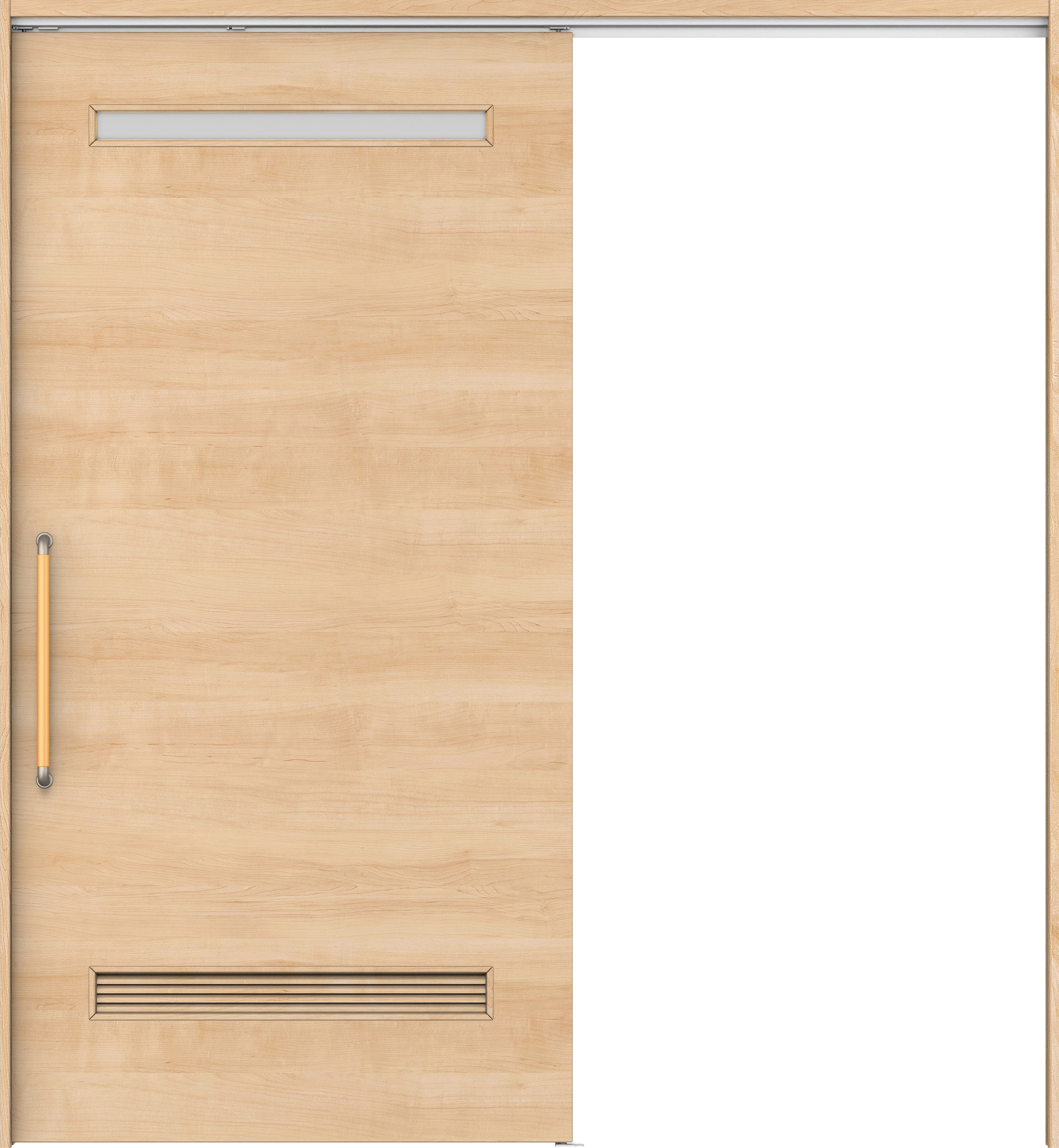 リビングドア　イエリア　巾広吊戸・片引　扉セット　Ｙ８デザイン　１８７５幅用　２０００高　〈ミルベージュ柄〉　左右兼用　錠なし　にぎりバー　ラクラクローズ付用