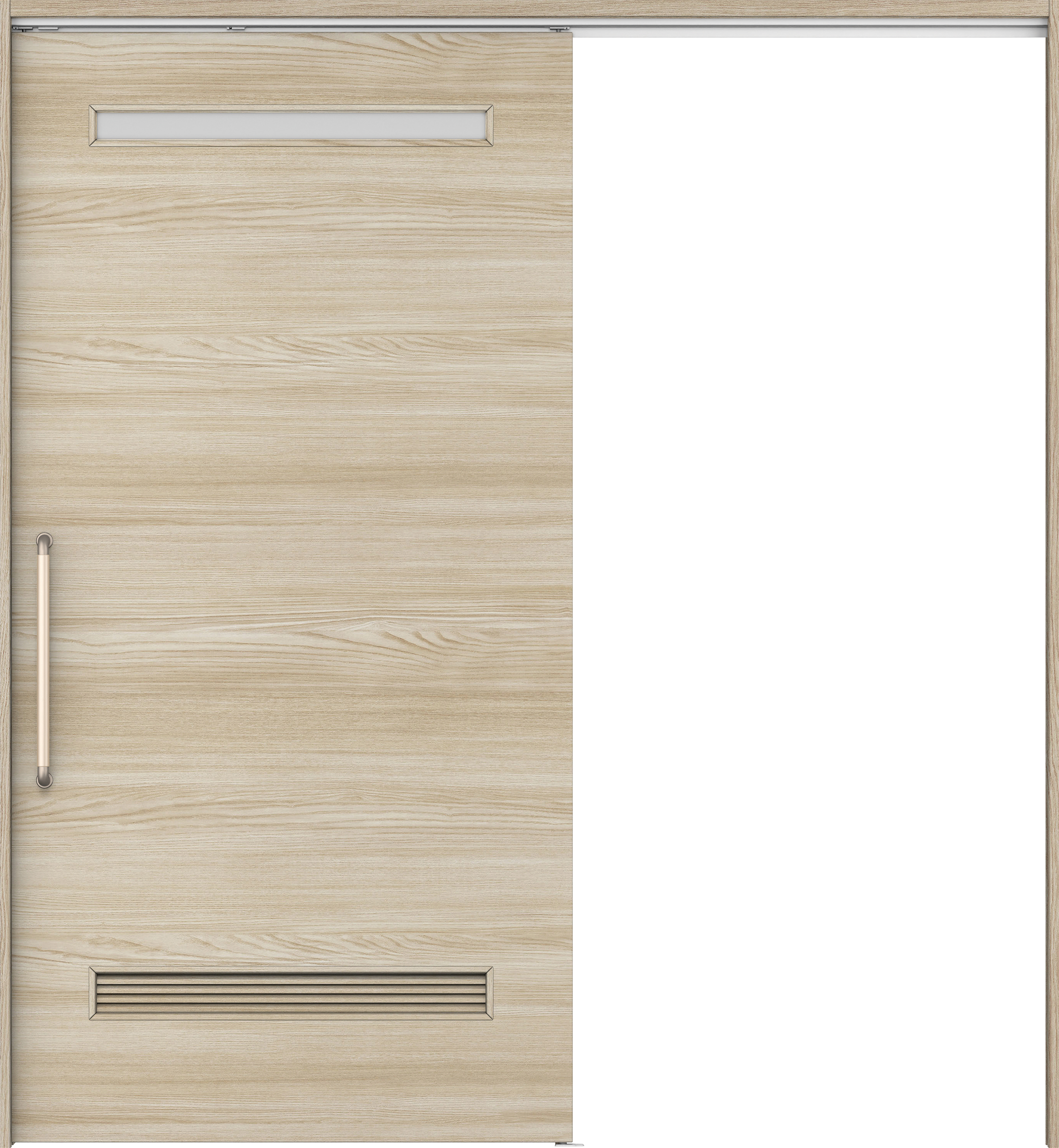 リビングドア　イエリア　巾広吊戸・片引　扉セット　Ｙ８デザイン　１８７５幅用　２０００高　〈ソフトグレージュ柄〉　左右兼用　錠なし　にぎりバー　ラクラクローズ付用