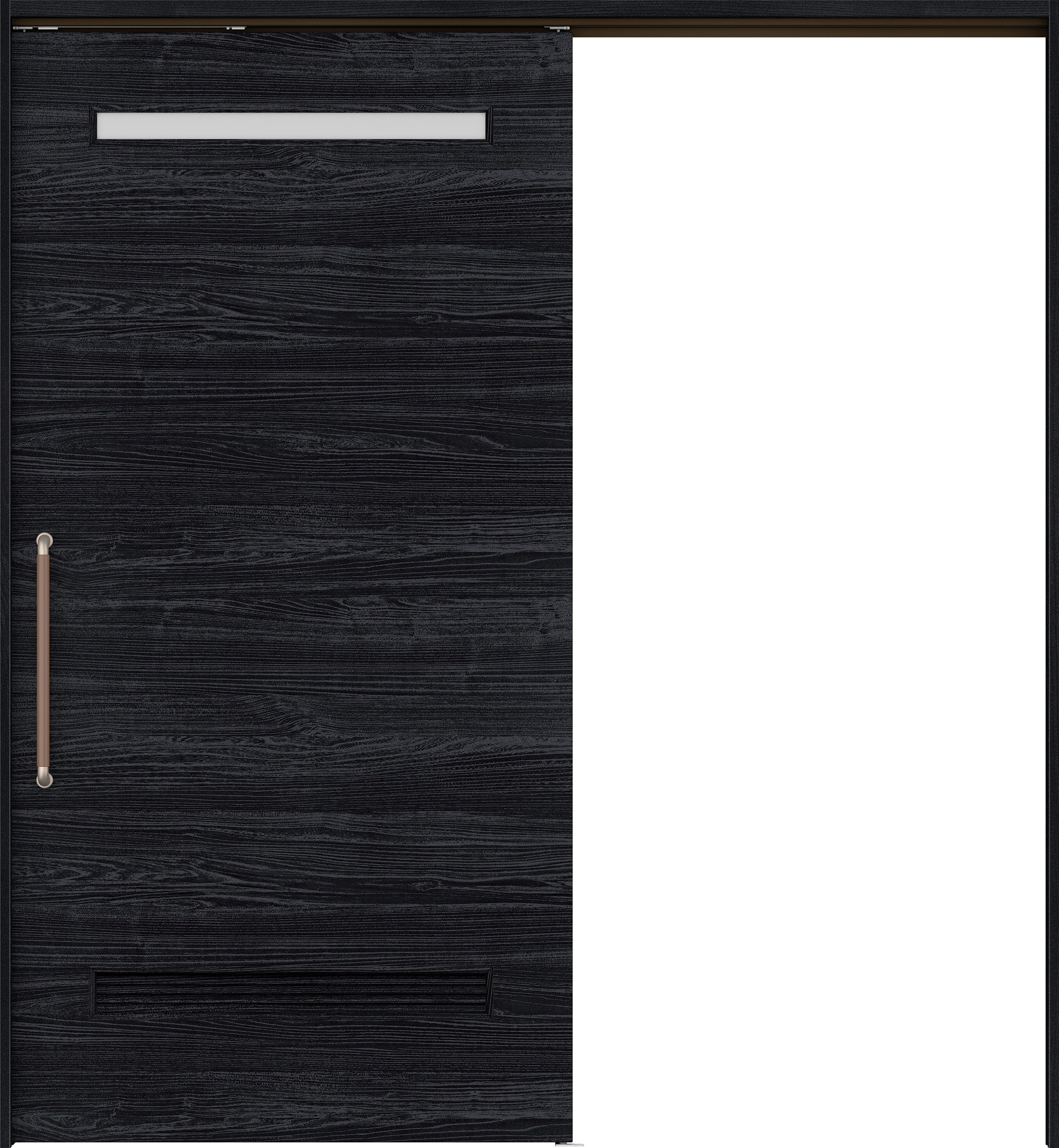 リビングドア　イエリア　巾広吊戸・片引　扉セット　Ｙ８デザイン　１８７５幅用　２０００高　〈モスブラック柄〉　左右兼用　錠なし　にぎりバー　ラクラクローズ付用