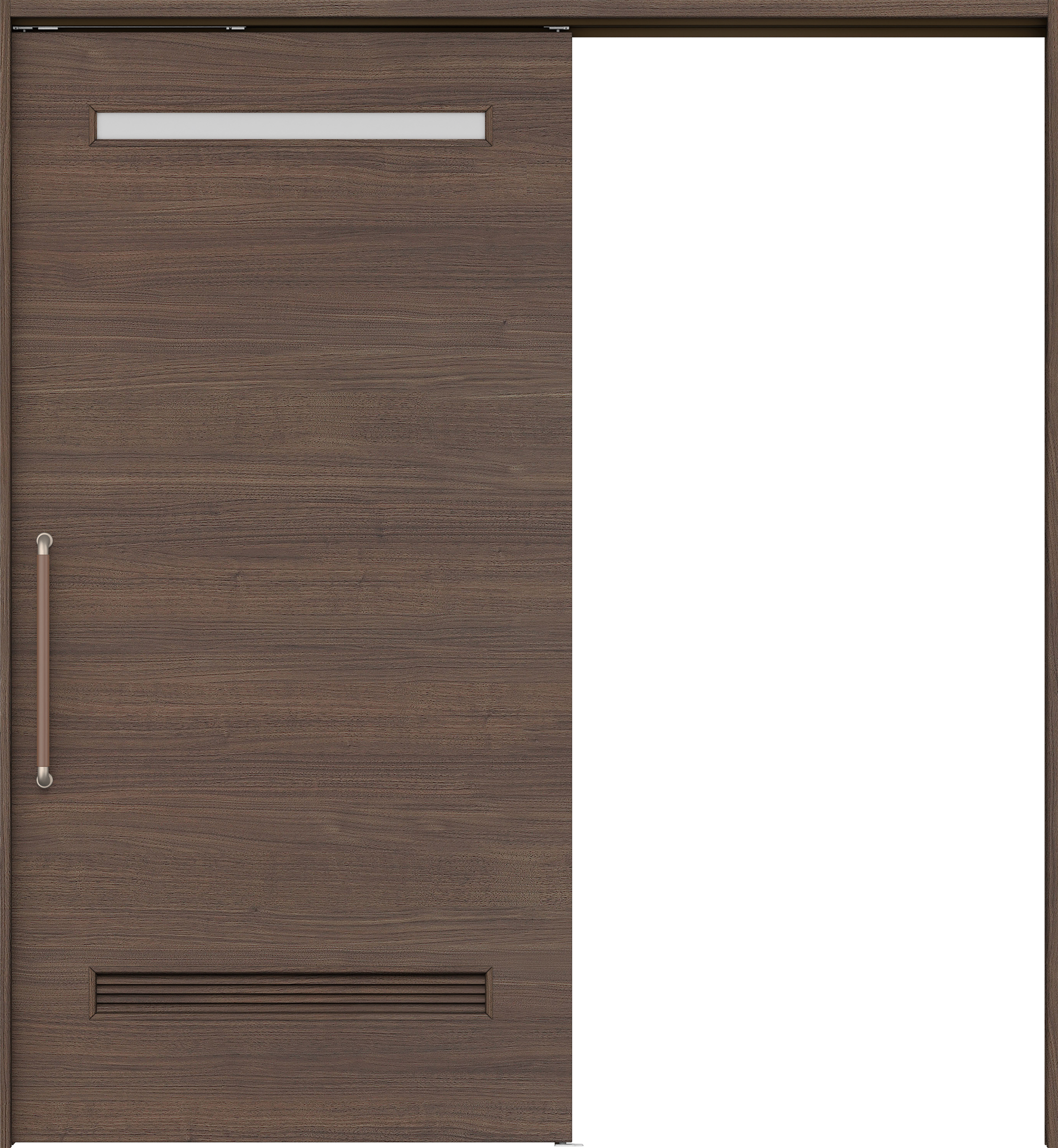 リビングドア　イエリア　巾広吊戸・片引　扉セット　Ｙ８デザイン　１８７５幅用　２０００高　〈ダルブラウン柄〉　左右兼用　錠なし　にぎりバー　ラクラクローズ付用