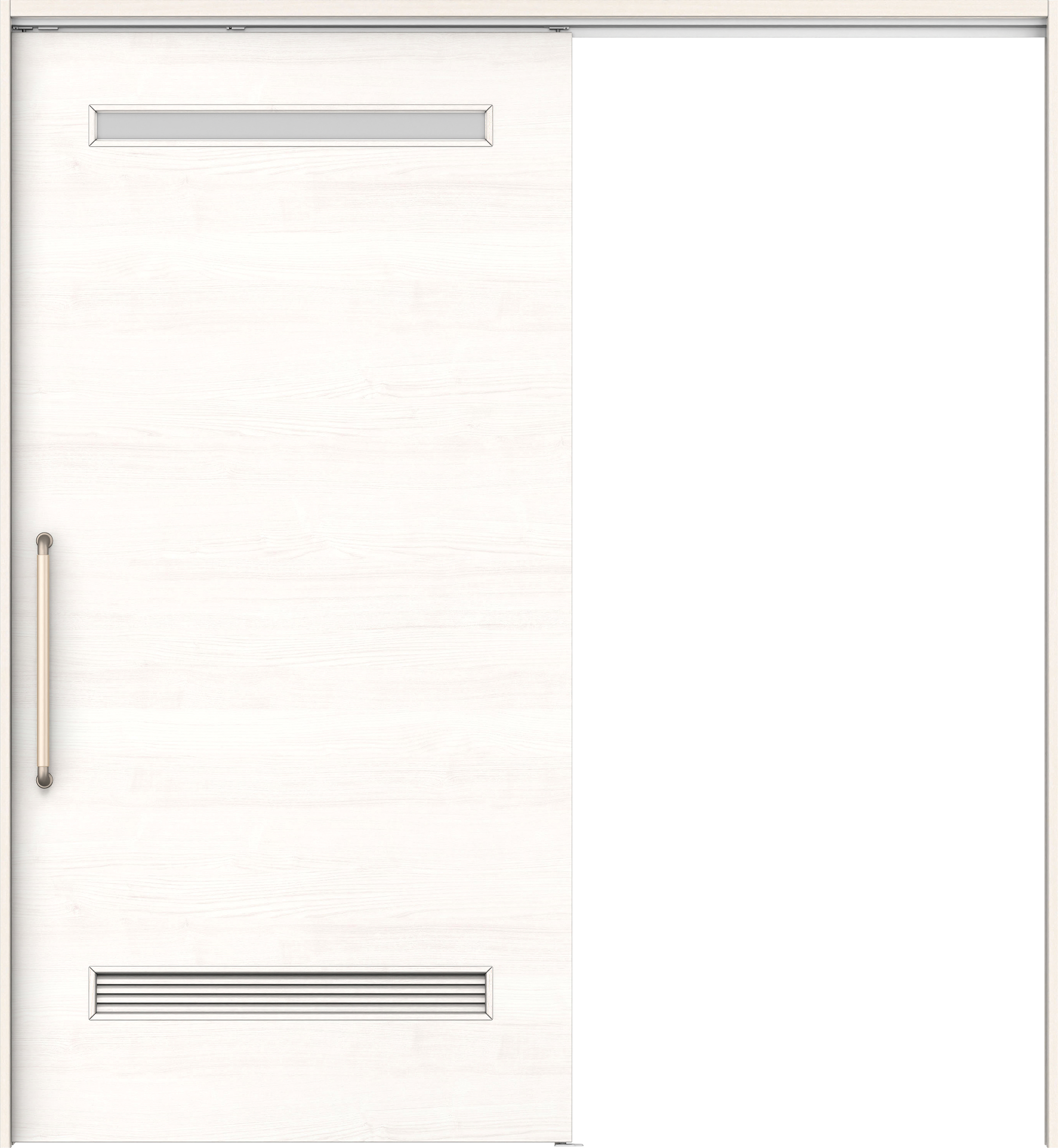 リビングドア　イエリア　巾広吊戸・片引　扉セット　Ｙ８デザイン　１８７５幅用　２０００高　〈ネオホワイト柄〉　左右兼用　錠なし　にぎりバー　ラクラクローズ付用