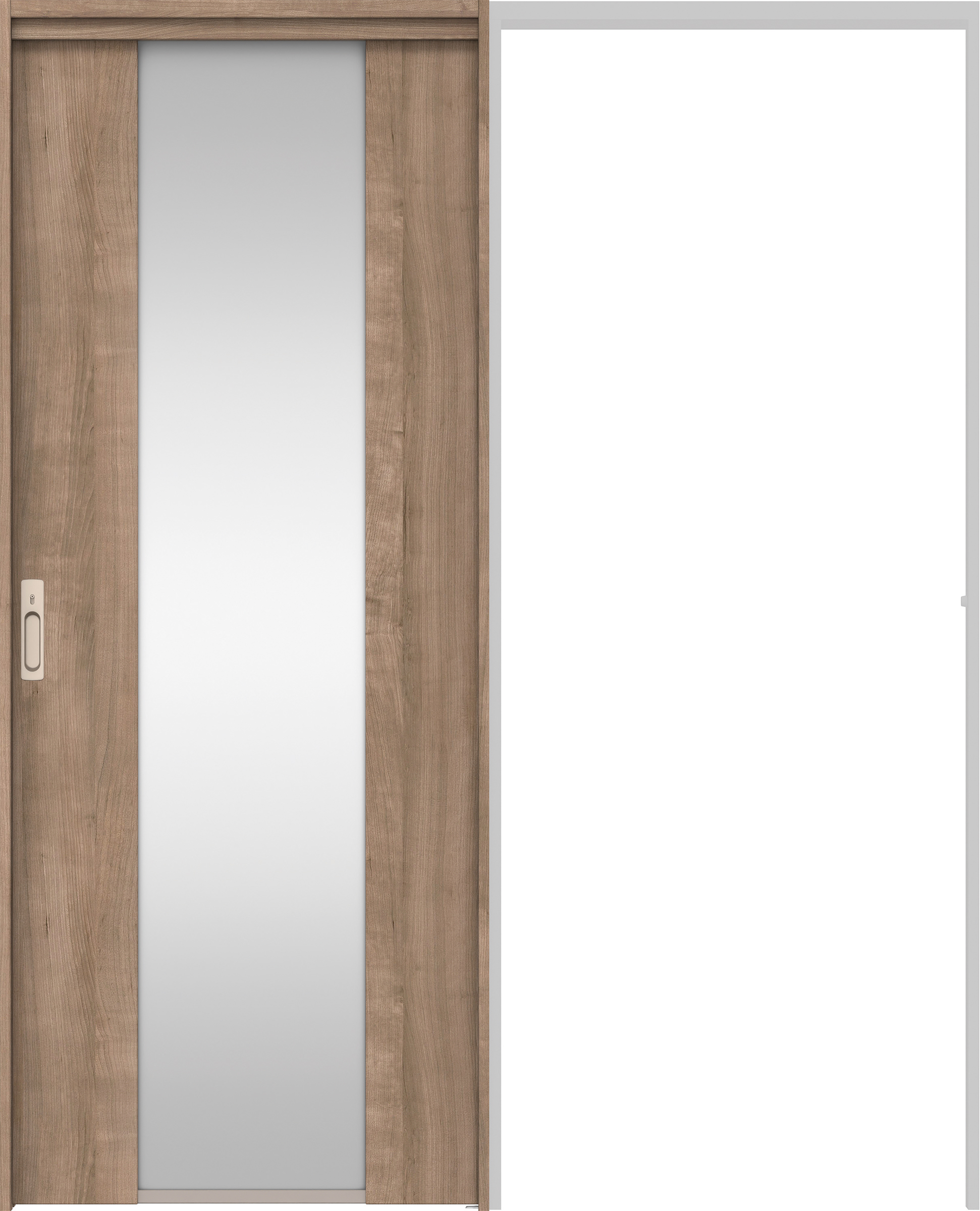 リビングドア　イエリア　吊戸・引込　扉セット　４Ｐデザイン　１６４５幅用　２０００高　〈トープグレー柄〉　左右兼用　カマ錠付　間仕切錠　ラクラクローズ付用