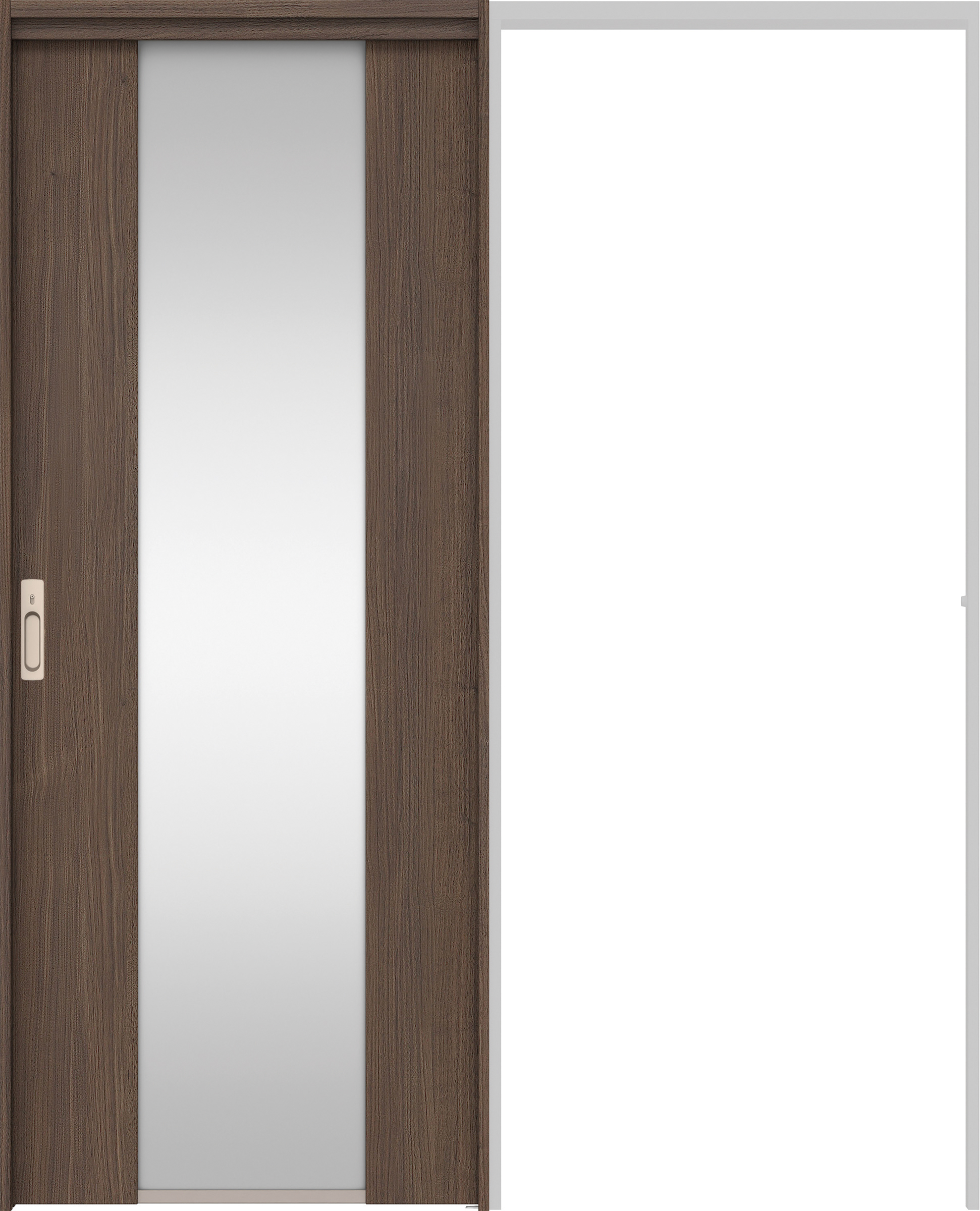 リビングドア　イエリア　吊戸・引込　扉セット　４Ｐデザイン　１６４５幅用　２０００高　〈ダルブラウン柄〉　左右兼用　カマ錠付　間仕切錠　ラクラクローズ付用