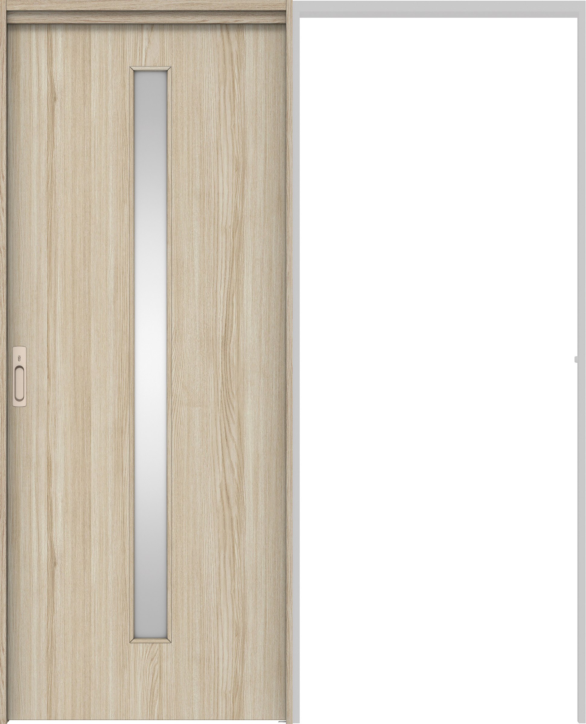 リビングドア　イエリア　吊戸・引込　扉セット　Ｃ４デザイン　１６４５幅用　２０００高　〈ソフトグレージュ柄〉　左右兼用　カマ錠付　間仕切錠　ラクラクローズ付用