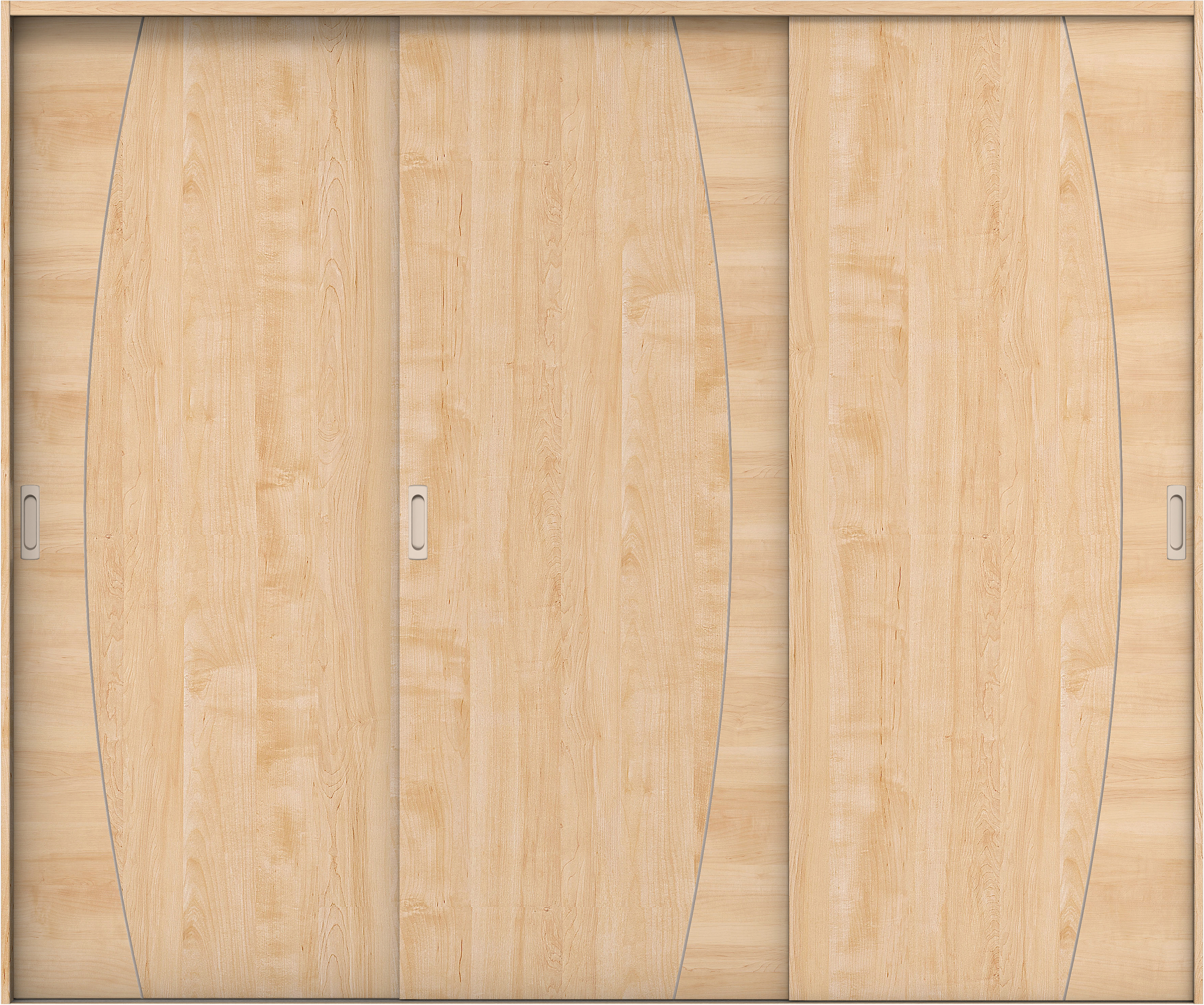 リビングドア　イエリア　引戸・３枚引違　扉セット　Ｋ６デザイン　２４３７幅用　２０００高　〈ミルベージュ柄〉　左右兼用　錠なし　ラクラクローズ付