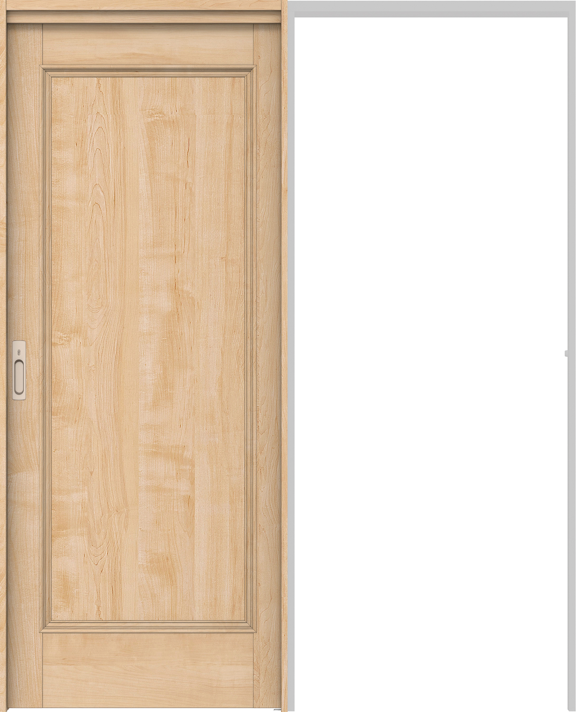 リビングドア　イエリア　吊戸・引込　扉セット　Ｍ５デザイン　１６４５幅用　２０００高　〈ミルベージュ柄〉　左右兼用　カマ錠付　間仕切錠　ラクラクローズ付用