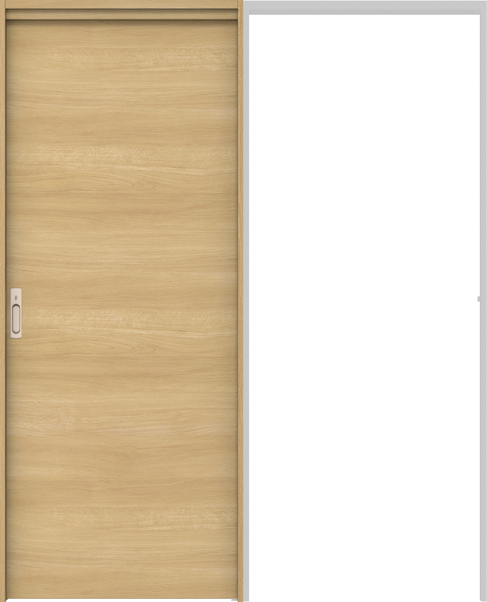 リビングドア　イエリア　吊戸・引込　扉セット　Ｕ０デザイン　１６４５幅用　２０００高　〈ライトオーカー柄〉　左右兼用　カマ錠付　間仕切錠　ラクラクローズ付用