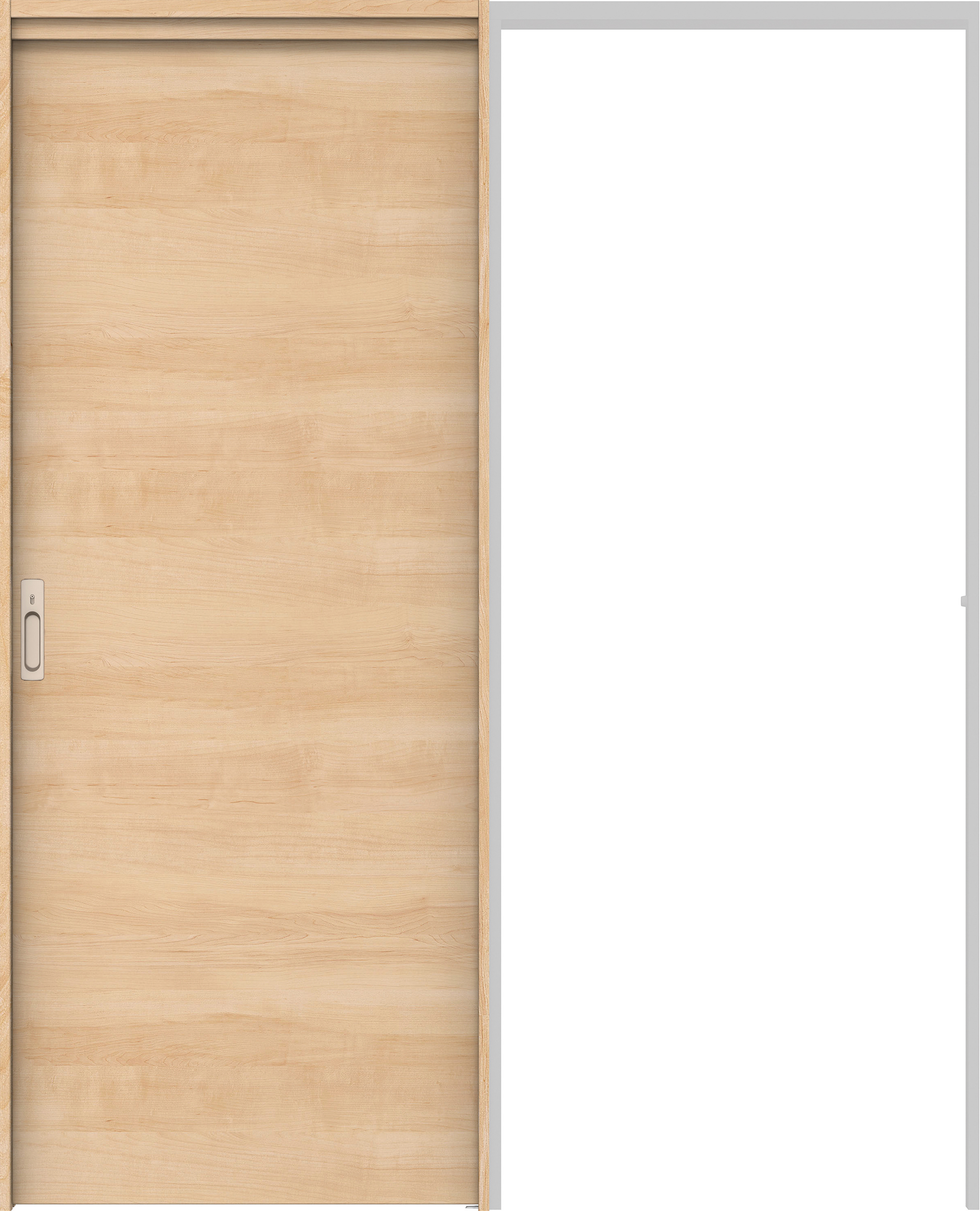 リビングドア　イエリア　吊戸・引込　扉セット　Ｕ０デザイン　１６４５幅用　２０００高　〈ミルベージュ柄〉　左右兼用　カマ錠付　間仕切錠　ラクラクローズ付用