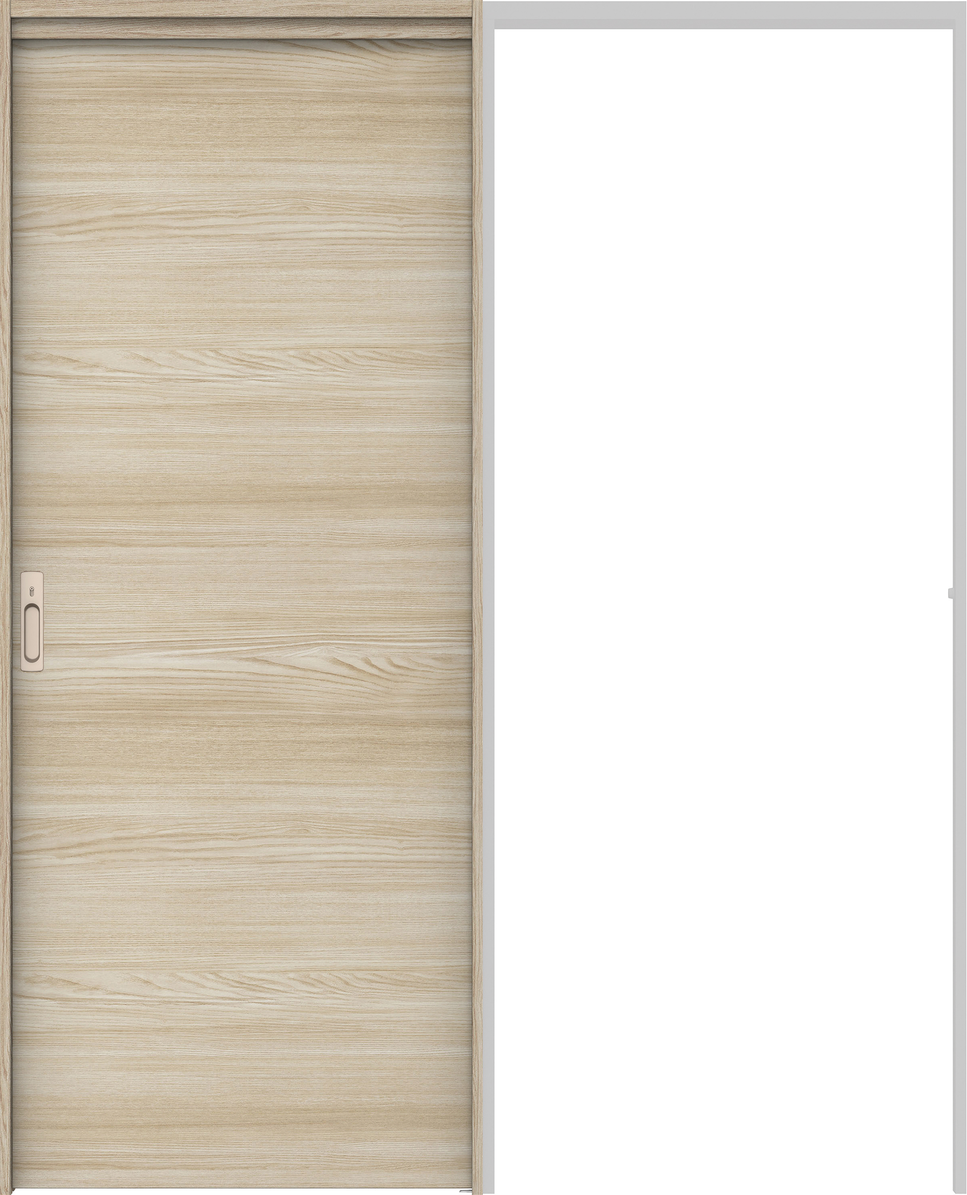 リビングドア　イエリア　吊戸・引込　扉セット　Ｕ０デザイン　１６４５幅用　２０００高　〈ソフトグレージュ柄〉　左右兼用　カマ錠付　間仕切錠　ラクラクローズ付用