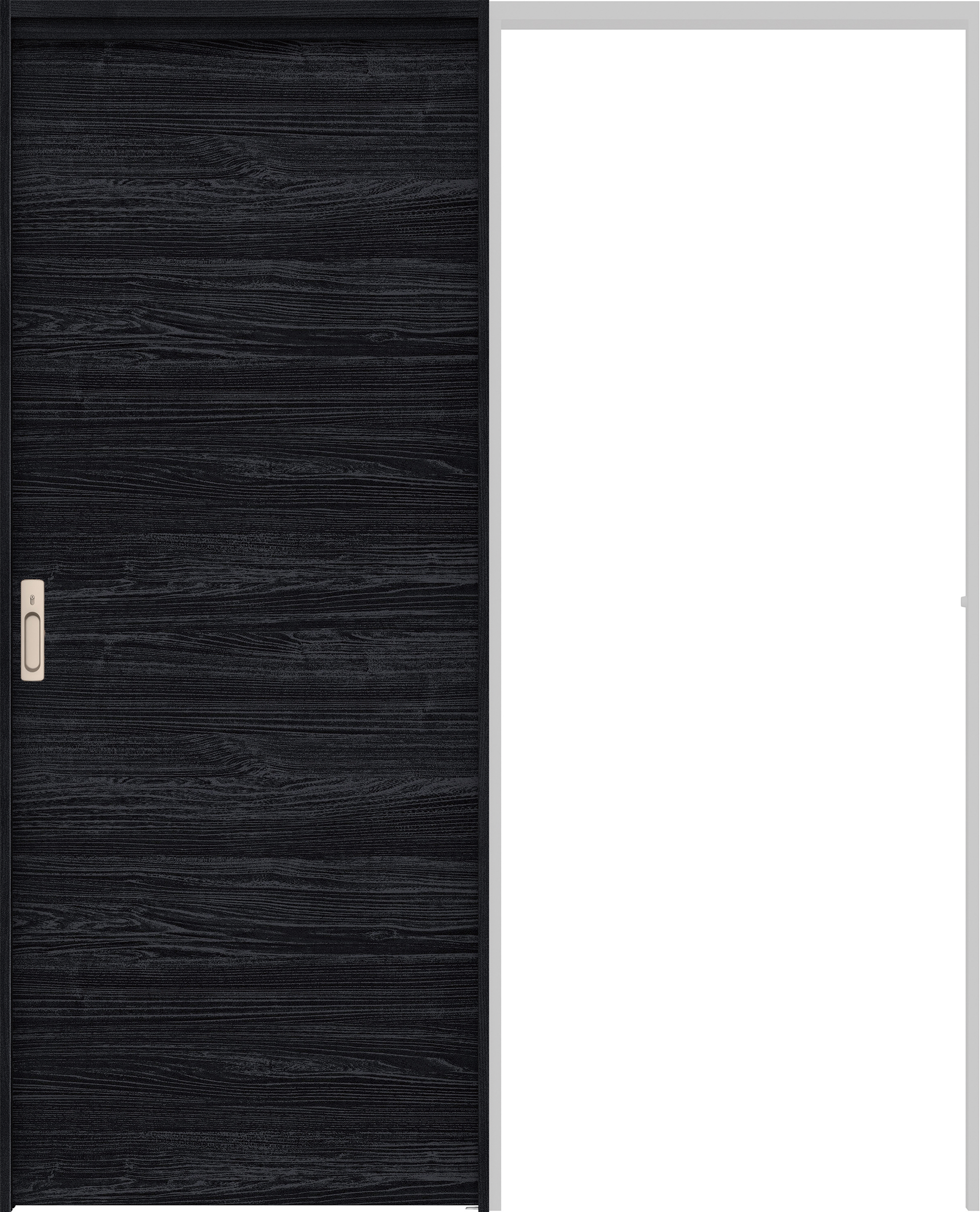 リビングドア　イエリア　吊戸・引込　扉セット　Ｕ０デザイン　１６４５幅用　２０００高　〈モスブラック柄〉　左右兼用　カマ錠付　間仕切錠　ラクラクローズ付用