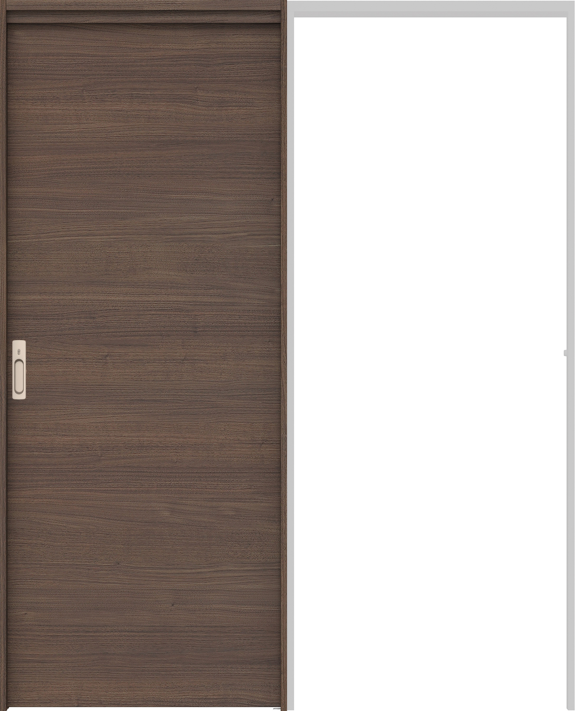 リビングドア　イエリア　吊戸・引込　扉セット　Ｕ０デザイン　１６４５幅用　２０００高　〈ダルブラウン柄〉　左右兼用　カマ錠付　間仕切錠　ラクラクローズ付用