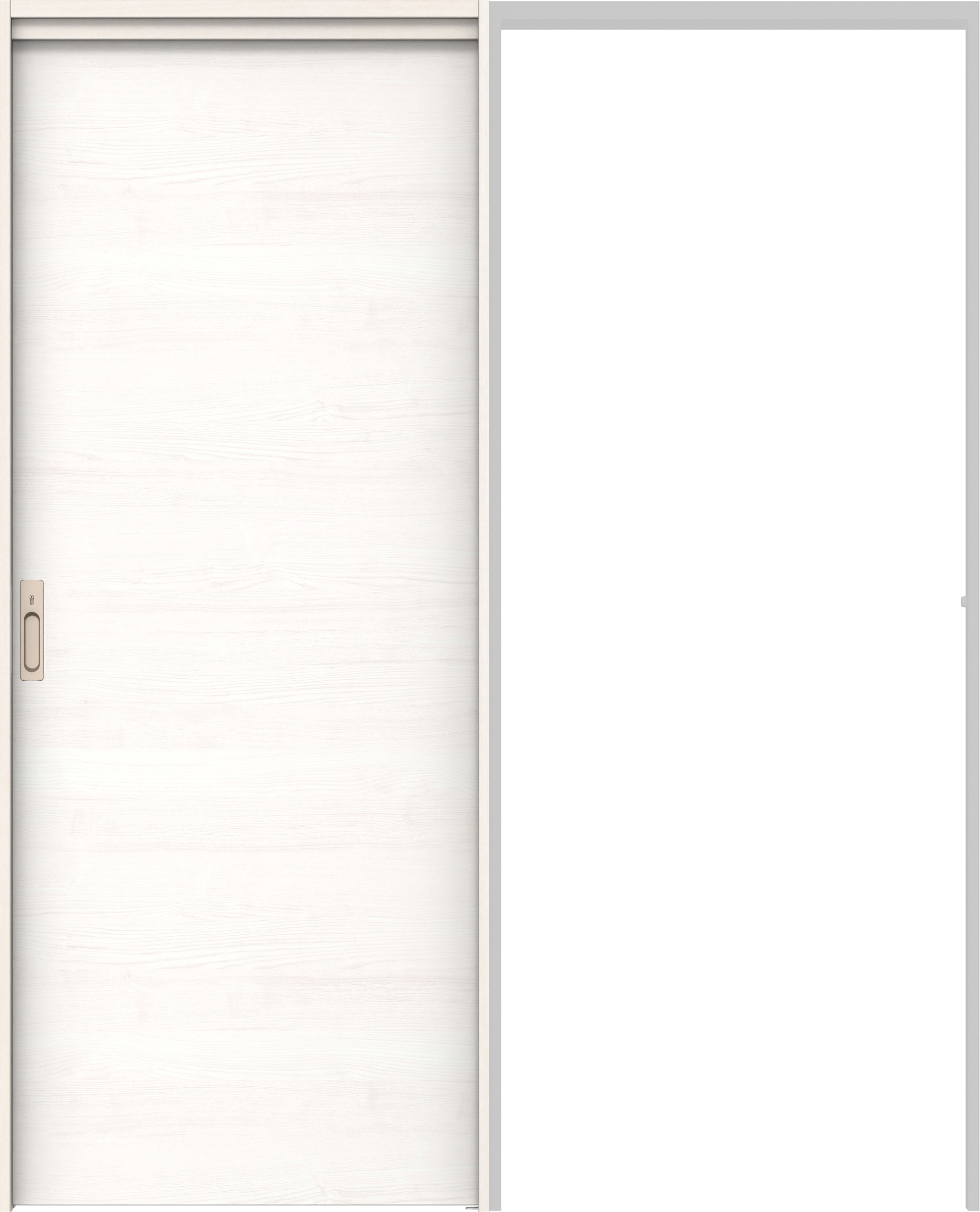 リビングドア　イエリア　吊戸・引込　扉セット　Ｕ０デザイン　１６４５幅用　２０００高　〈ネオホワイト柄〉　左右兼用　カマ錠付　間仕切錠　ラクラクローズ付用