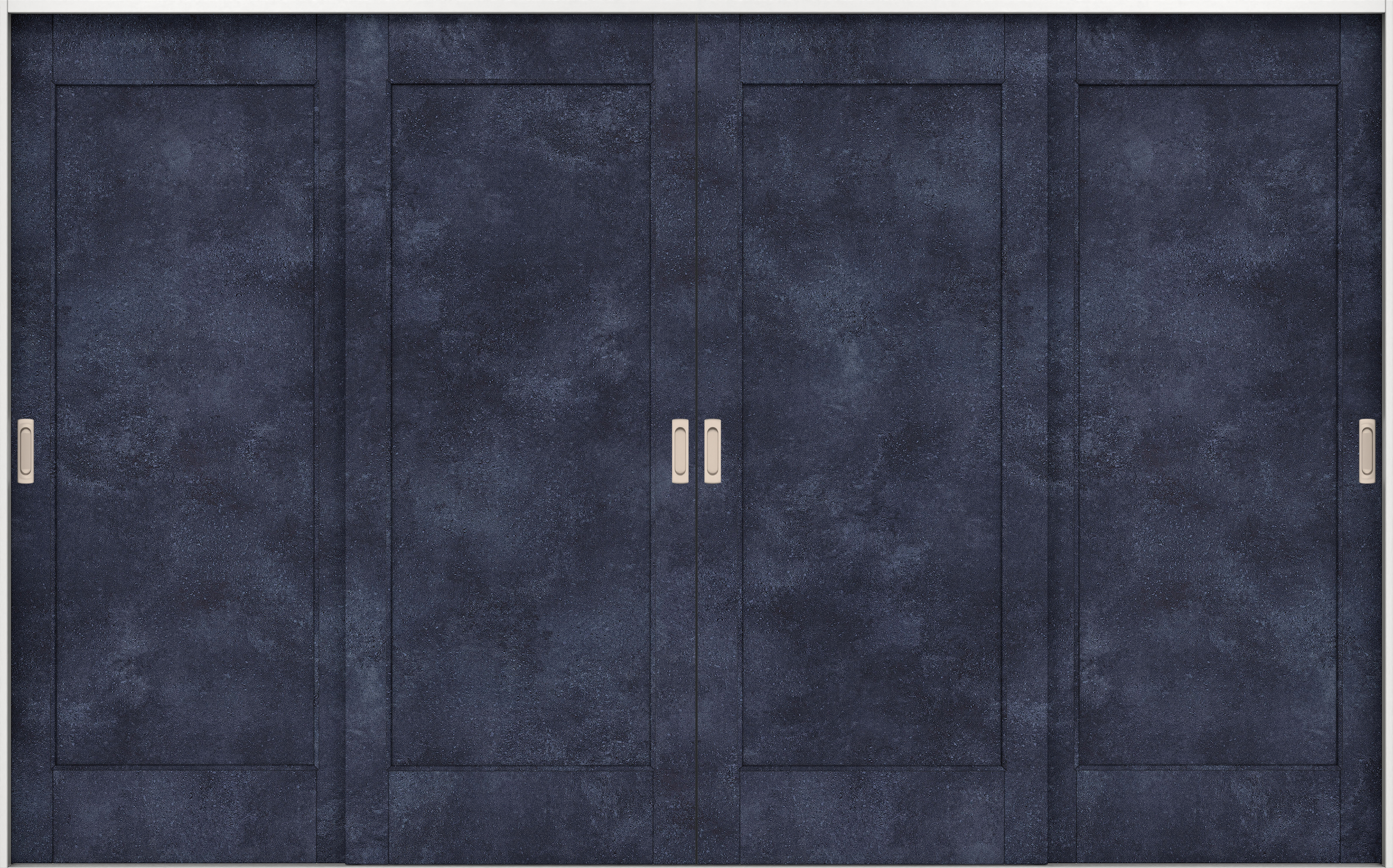 リビングドア　イエリア　引戸・４枚引違　扉セット　０１デザイン　３２６６幅用　２０００高　〈コバルトブルー柄〉　左右兼用　錠なし　ラクラクローズ付