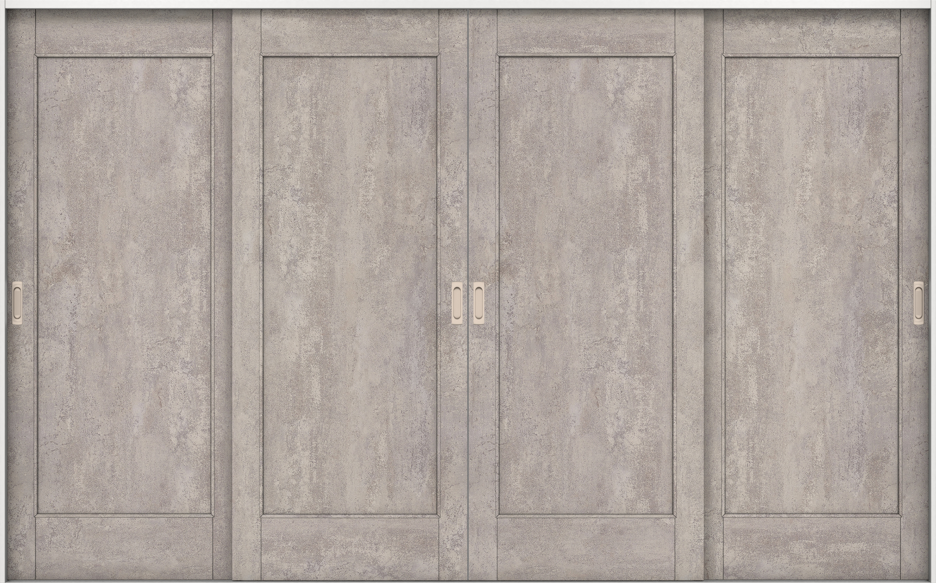 リビングドア　イエリア　引戸・４枚引違　扉セット　０１デザイン　３２６６幅用　２０００高　〈コンクリートグレー柄〉　左右兼用　錠なし　ラクラクローズ付