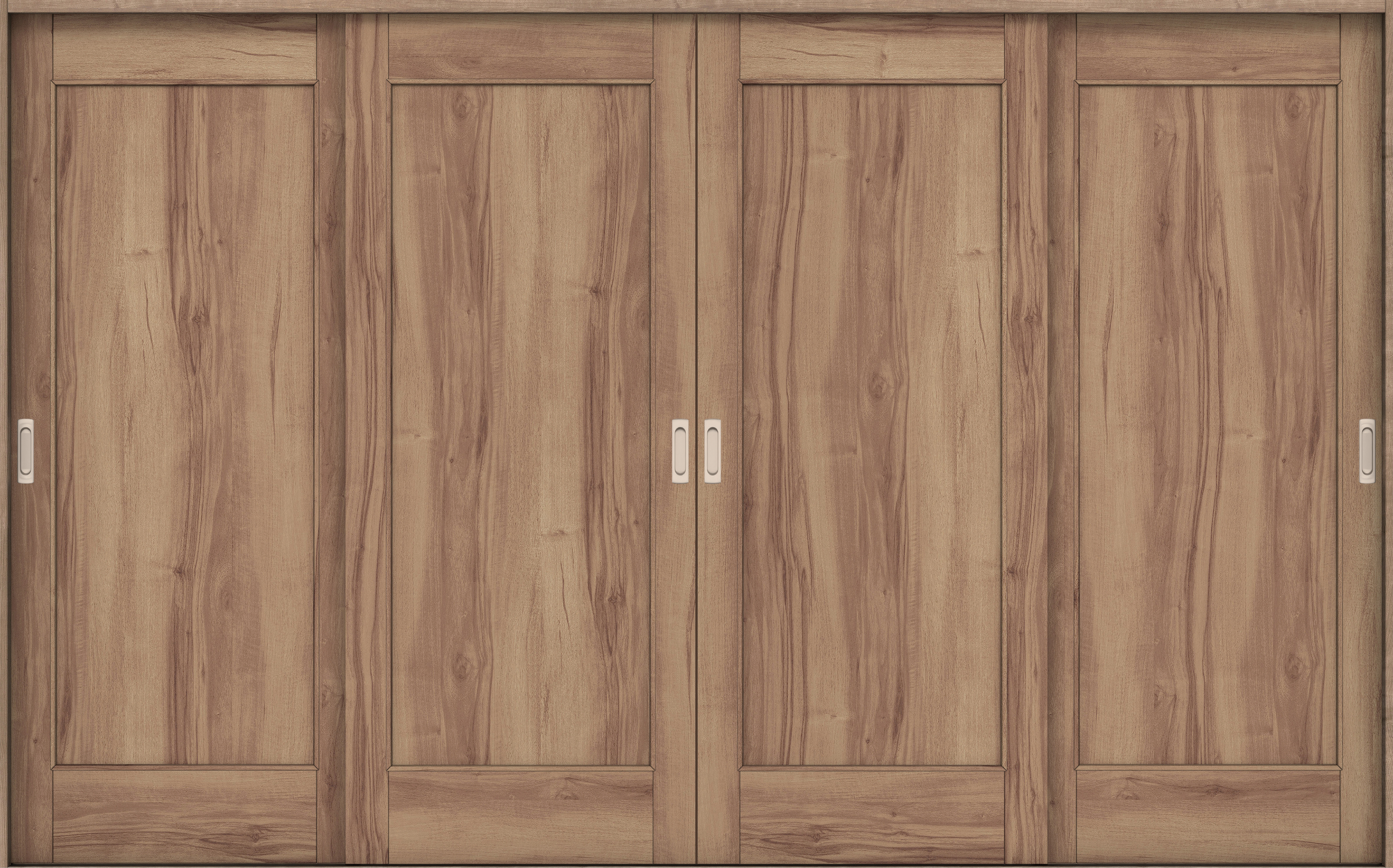 リビングドア　イエリア　引戸・４枚引違　扉セット　０１デザイン　３２６６幅用　２０００高　〈バームブラウン柄〉　左右兼用　錠なし　ラクラクローズ付