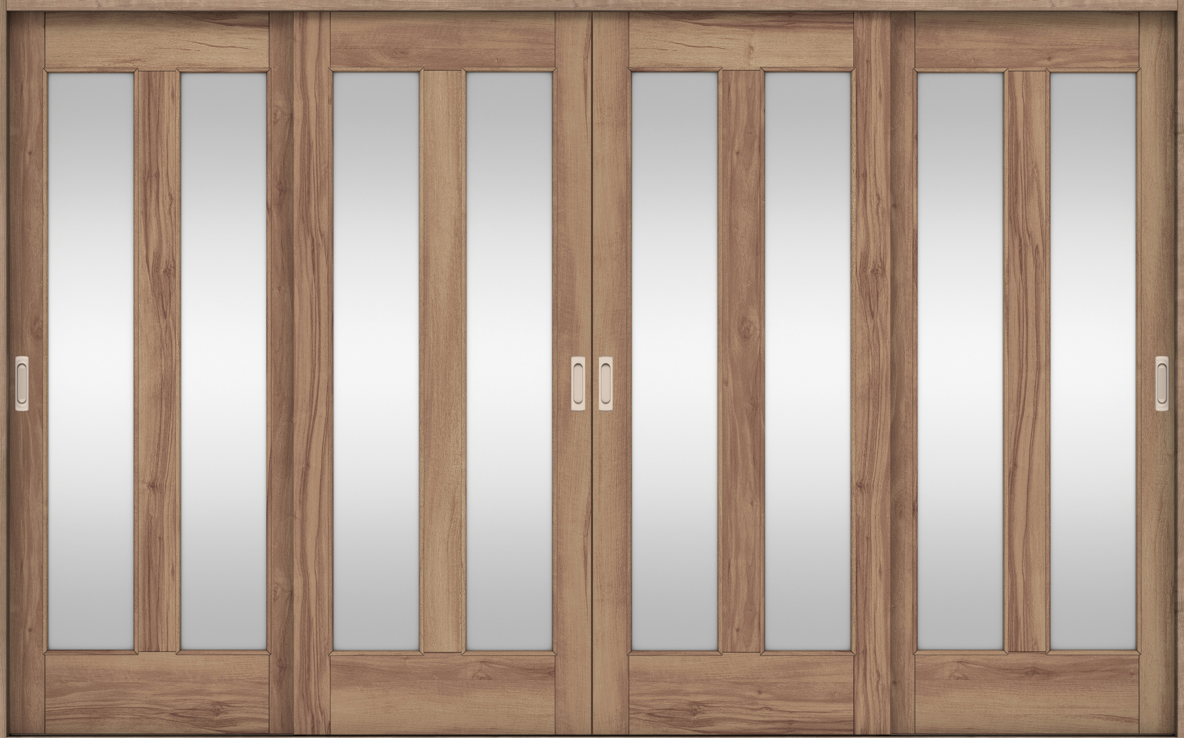 リビングドア　イエリア　引戸・４枚引違　扉セット　０６デザイン　３２６６幅用　２０００高　〈バームブラウン柄〉　左右兼用　錠なし　ラクラクローズ付