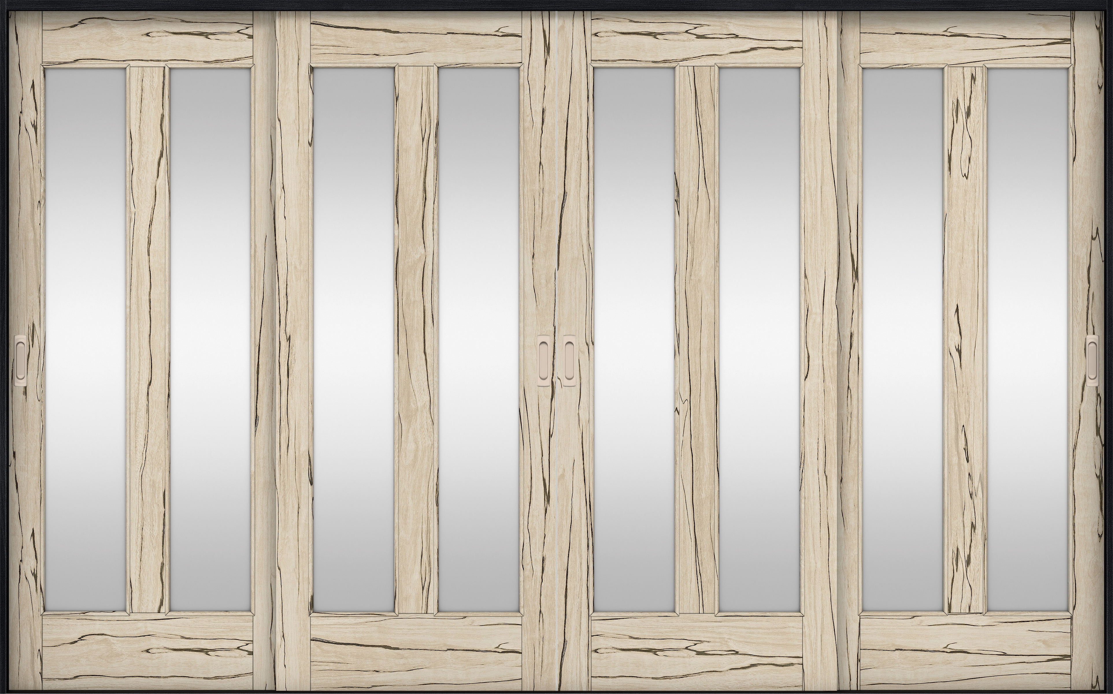 リビングドア　イエリア　引戸・４枚引違　扉セット　０６デザイン　３２６６幅用　２０００高　〈スロウベージュ柄〉　左右兼用　錠なし　ラクラクローズ付