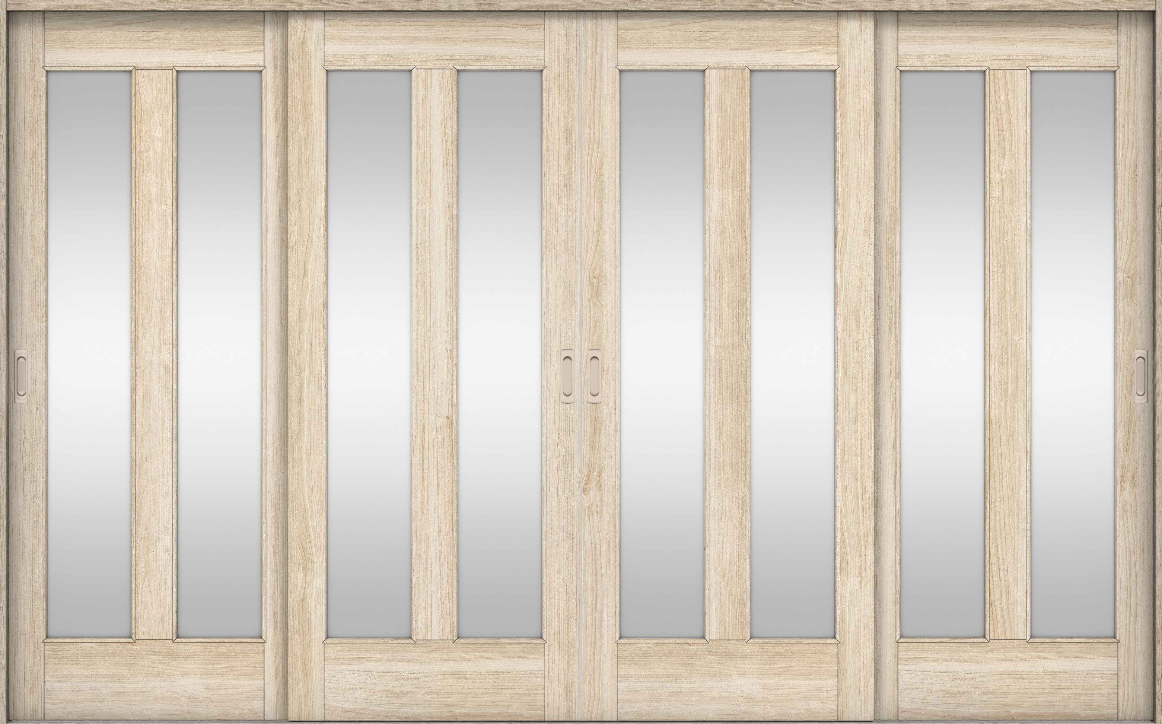 リビングドア　イエリア　引戸・４枚引違　扉セット　０６デザイン　３２６６幅用　２０００高　〈コットンベージュ柄〉　左右兼用　錠なし　ラクラクローズ付