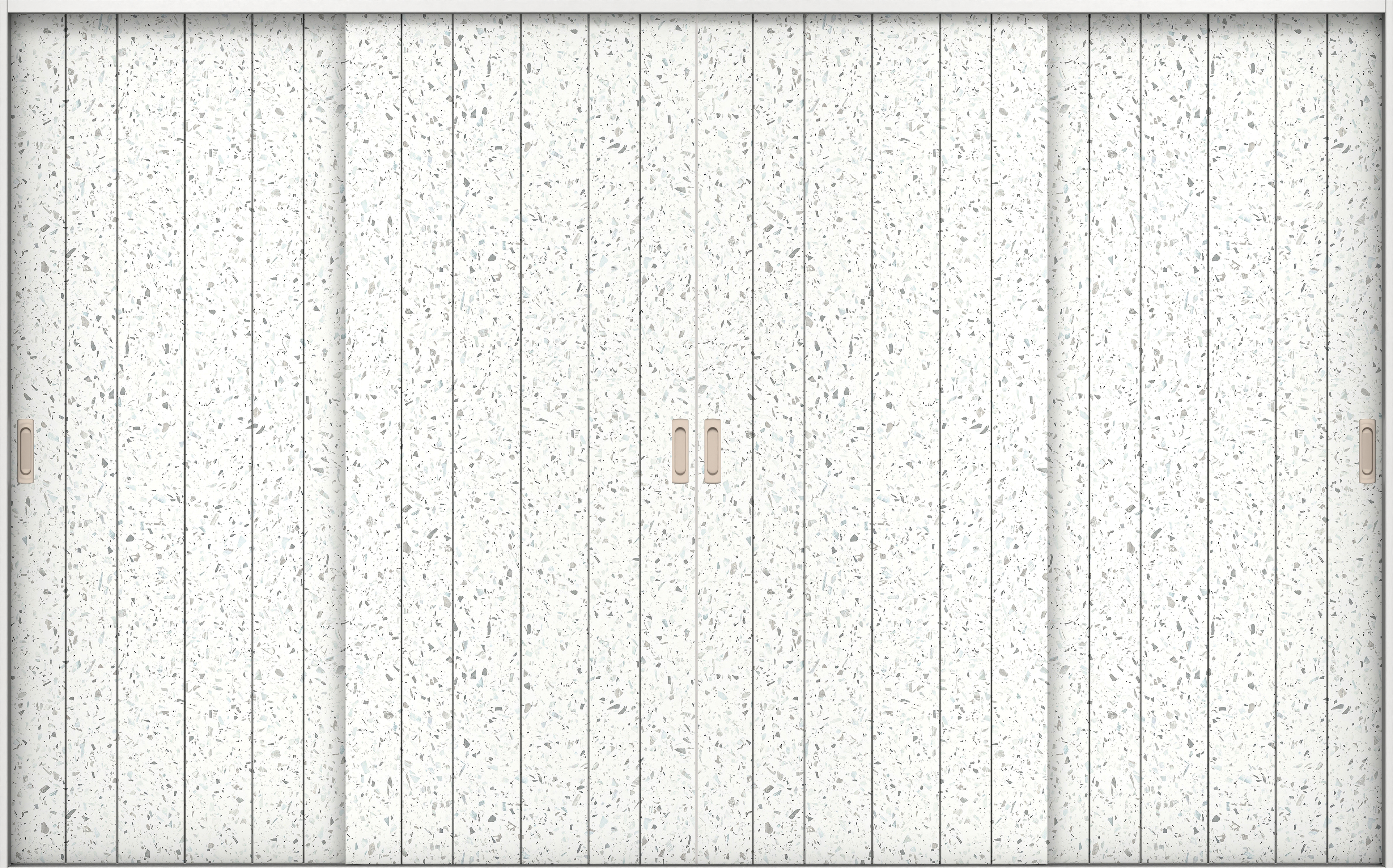 リビングドア　イエリア　引戸・４枚引違　扉セット　０Ｓデザイン　３２６６幅用　２０００高　〈テラゾホワイト柄〉　左右兼用　錠なし　ラクラクローズ付