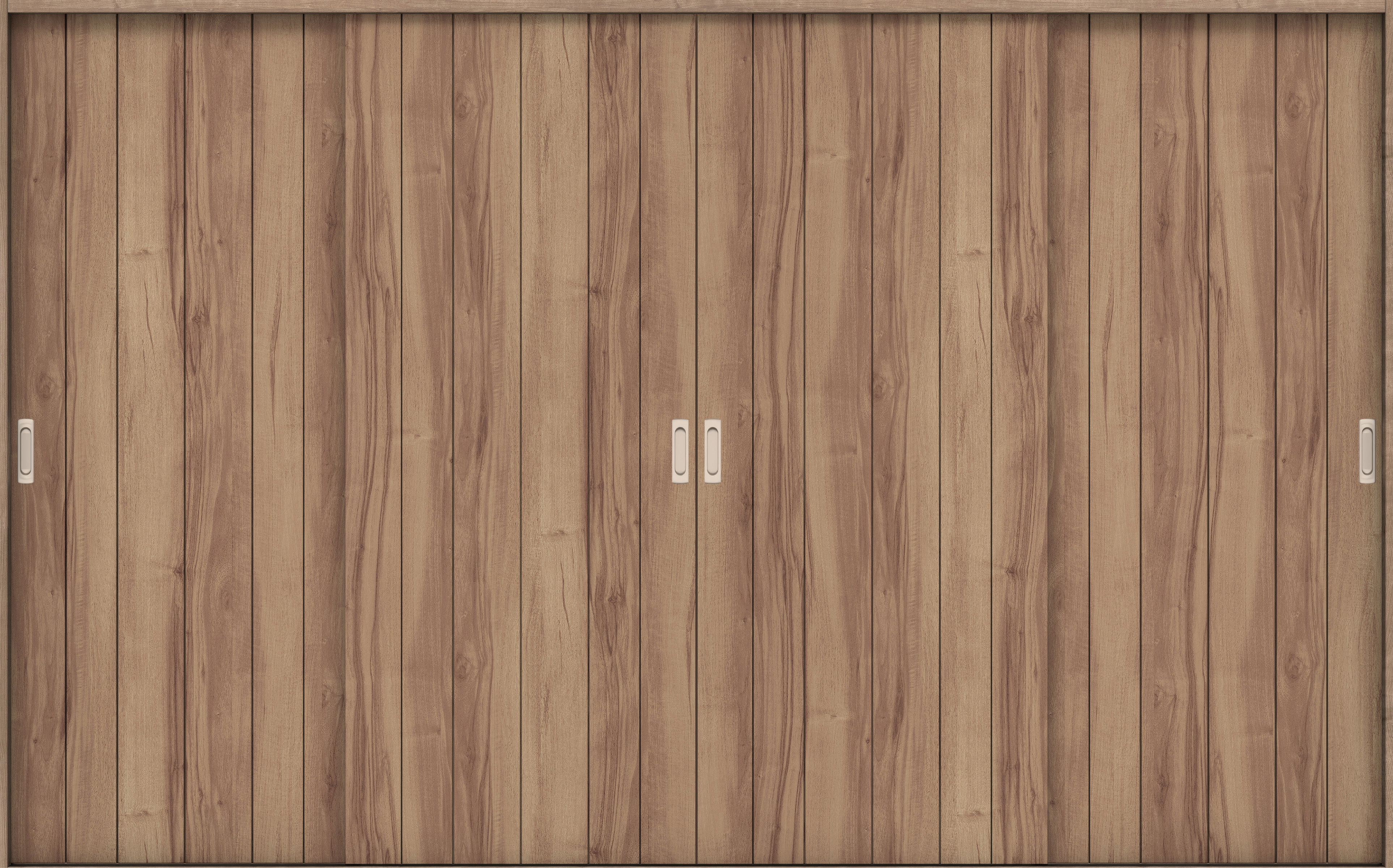 リビングドア　イエリア　引戸・４枚引違　扉セット　０Ｓデザイン　３２６６幅用　２０００高　〈バームブラウン柄〉　左右兼用　錠なし　ラクラクローズ付