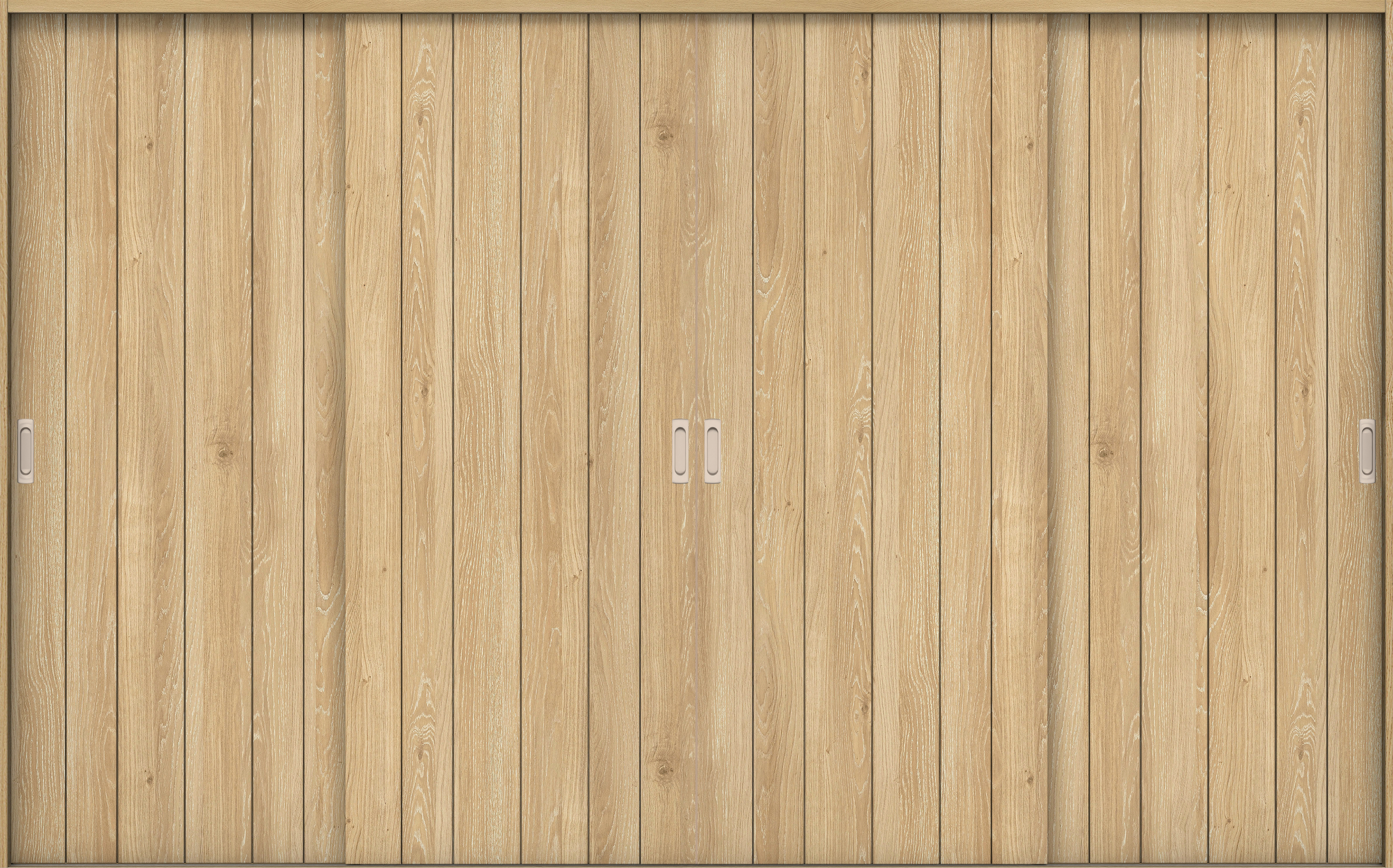 リビングドア　イエリア　引戸・４枚引違　扉セット　０Ｓデザイン　３２６６幅用　２０００高　〈ミルキーオーカー柄〉　左右兼用　錠なし　ラクラクローズ付