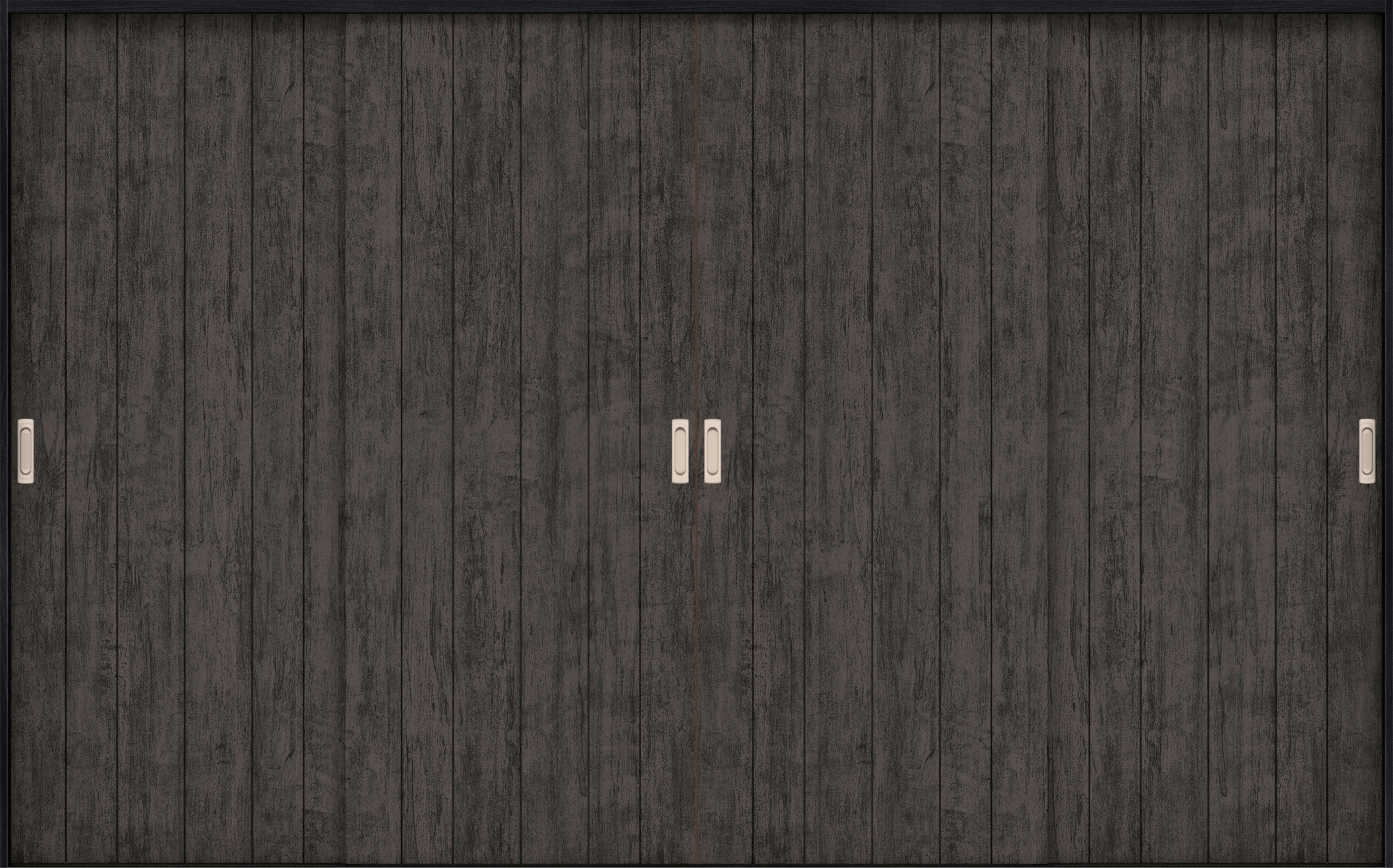 リビングドア　イエリア　引戸・４枚引違　扉セット　０Ｓデザイン　３２６６幅用　２０００高　〈ドライブラック柄〉　左右兼用　錠なし　ラクラクローズ付