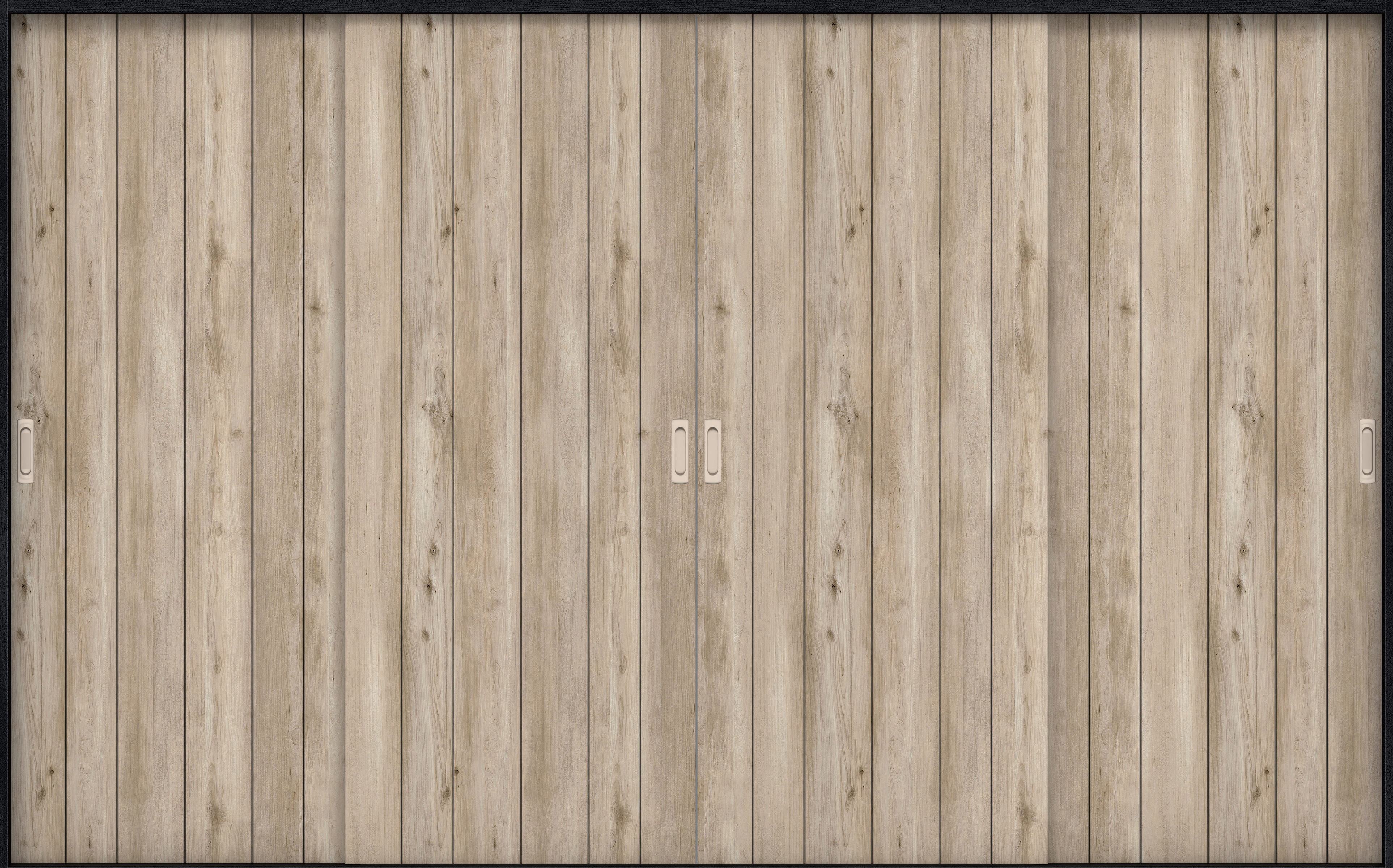 リビングドア　イエリア　引戸・４枚引違　扉セット　０Ｓデザイン　３２６６幅用　２０００高　〈スモークグレー柄〉　左右兼用　錠なし　ラクラクローズ付