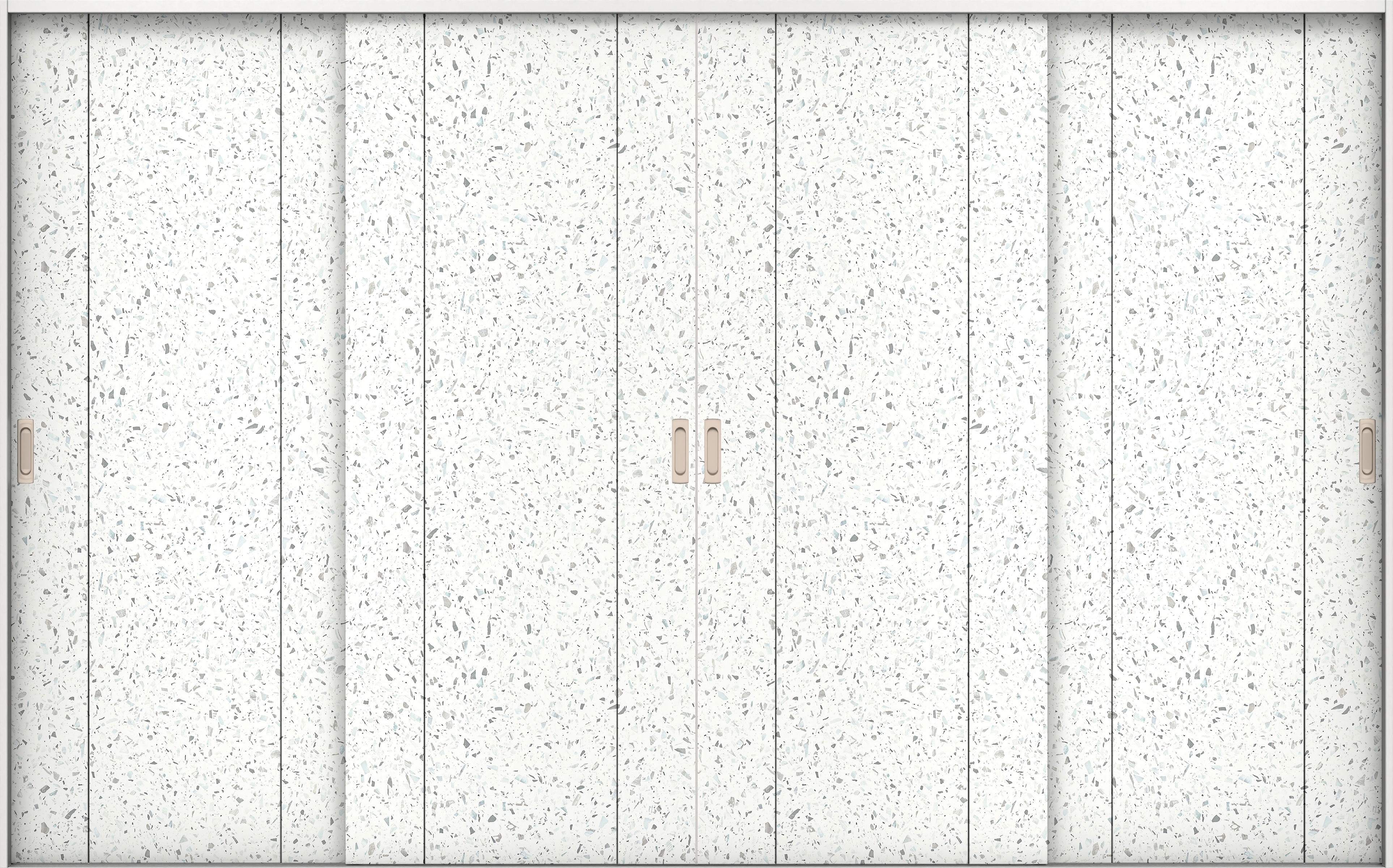 リビングドア　イエリア　引戸・４枚引違　扉セット　１Ｐデザイン　３２６６幅用　２０００高　〈テラゾホワイト柄〉　左右兼用　錠なし　ラクラクローズ付