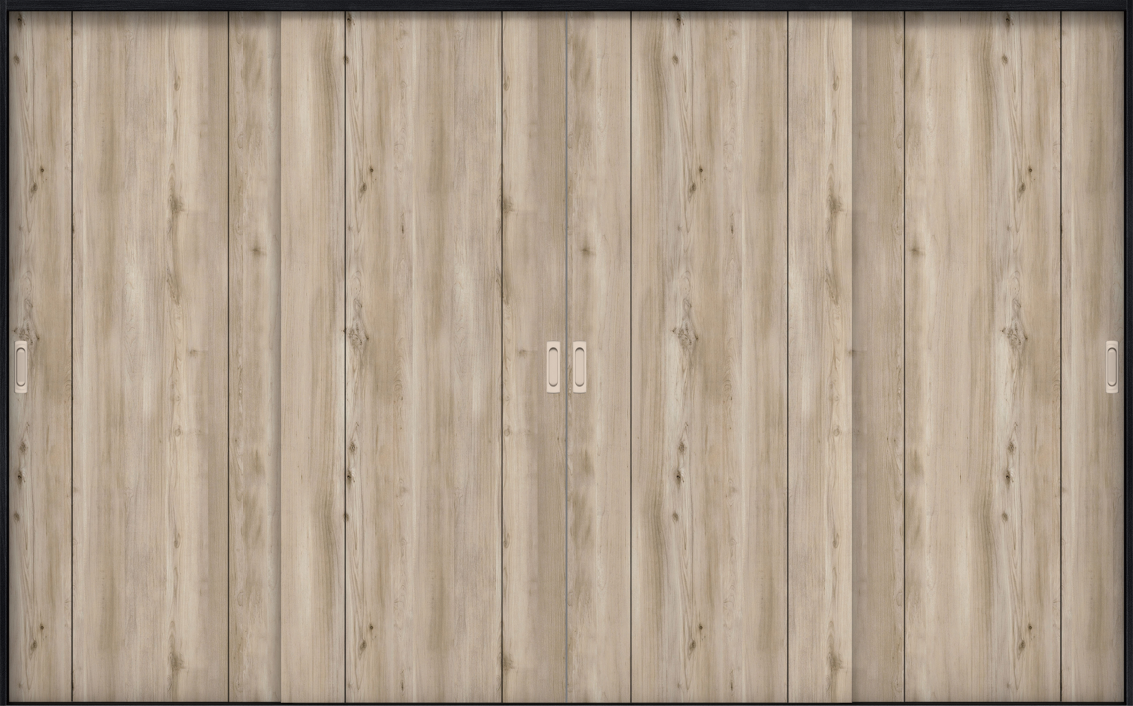 リビングドア　イエリア　引戸・４枚引違　扉セット　１Ｐデザイン　３２６６幅用　２０００高　〈スモークグレー柄〉　左右兼用　錠なし　ラクラクローズ付