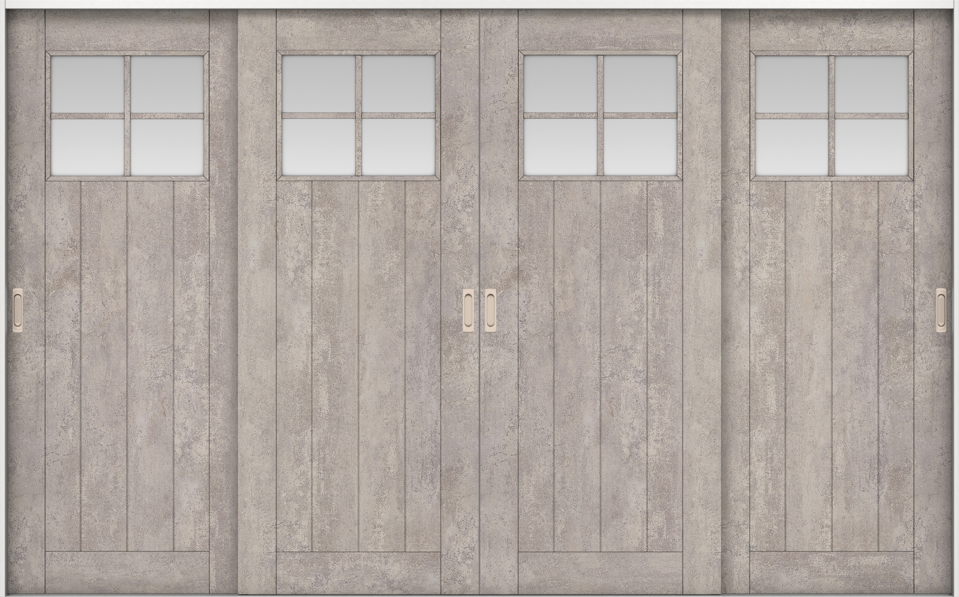 リビングドア　イエリア　引戸・４枚引違　扉セット　１Ｓデザイン　３２６６幅用　２０００高　〈コンクリートグレー柄〉　左右兼用　錠なし　ラクラクローズ付