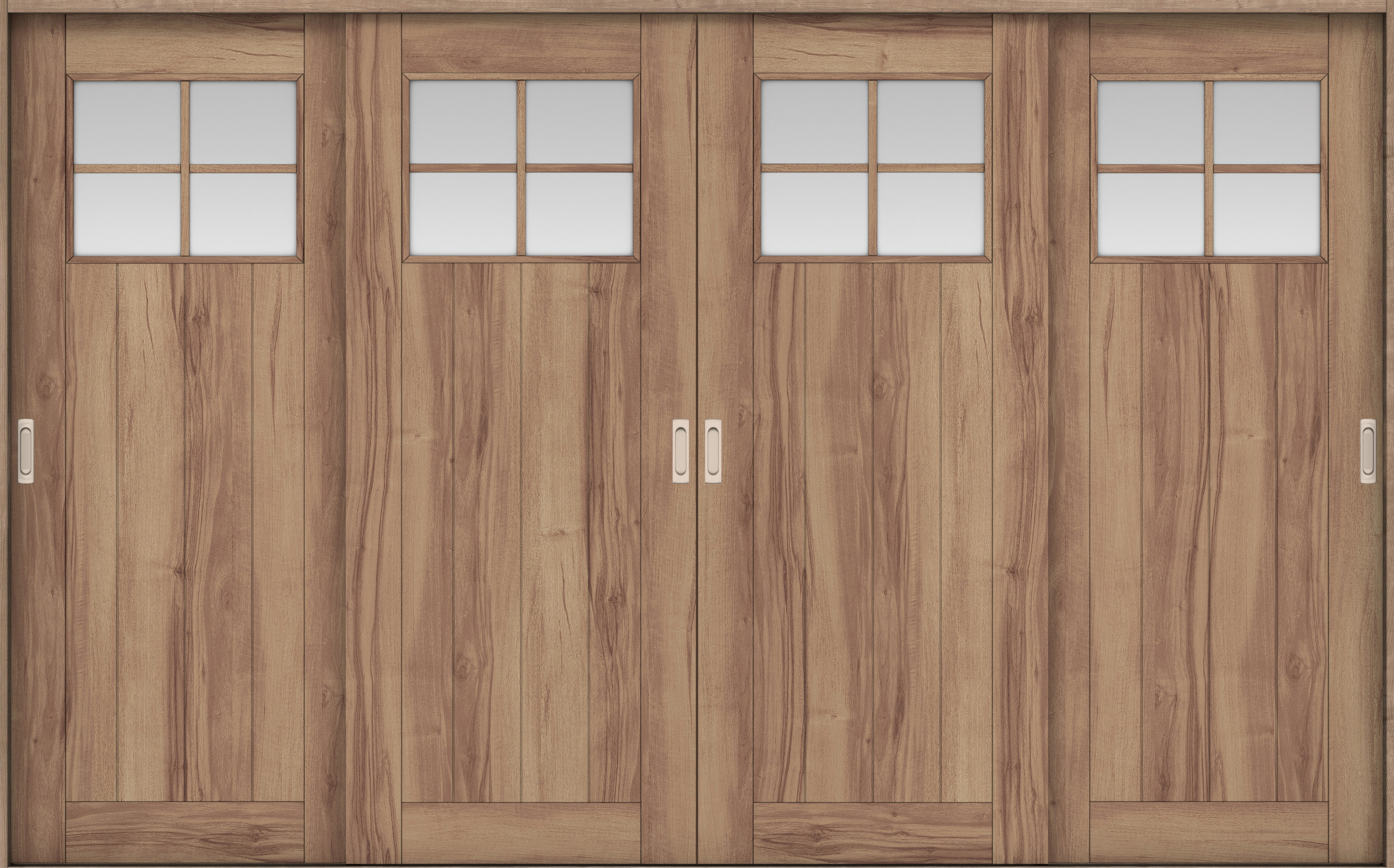 リビングドア　イエリア　引戸・４枚引違　扉セット　１Ｓデザイン　３２６６幅用　２０００高　〈バームブラウン柄〉　左右兼用　錠なし　ラクラクローズ付