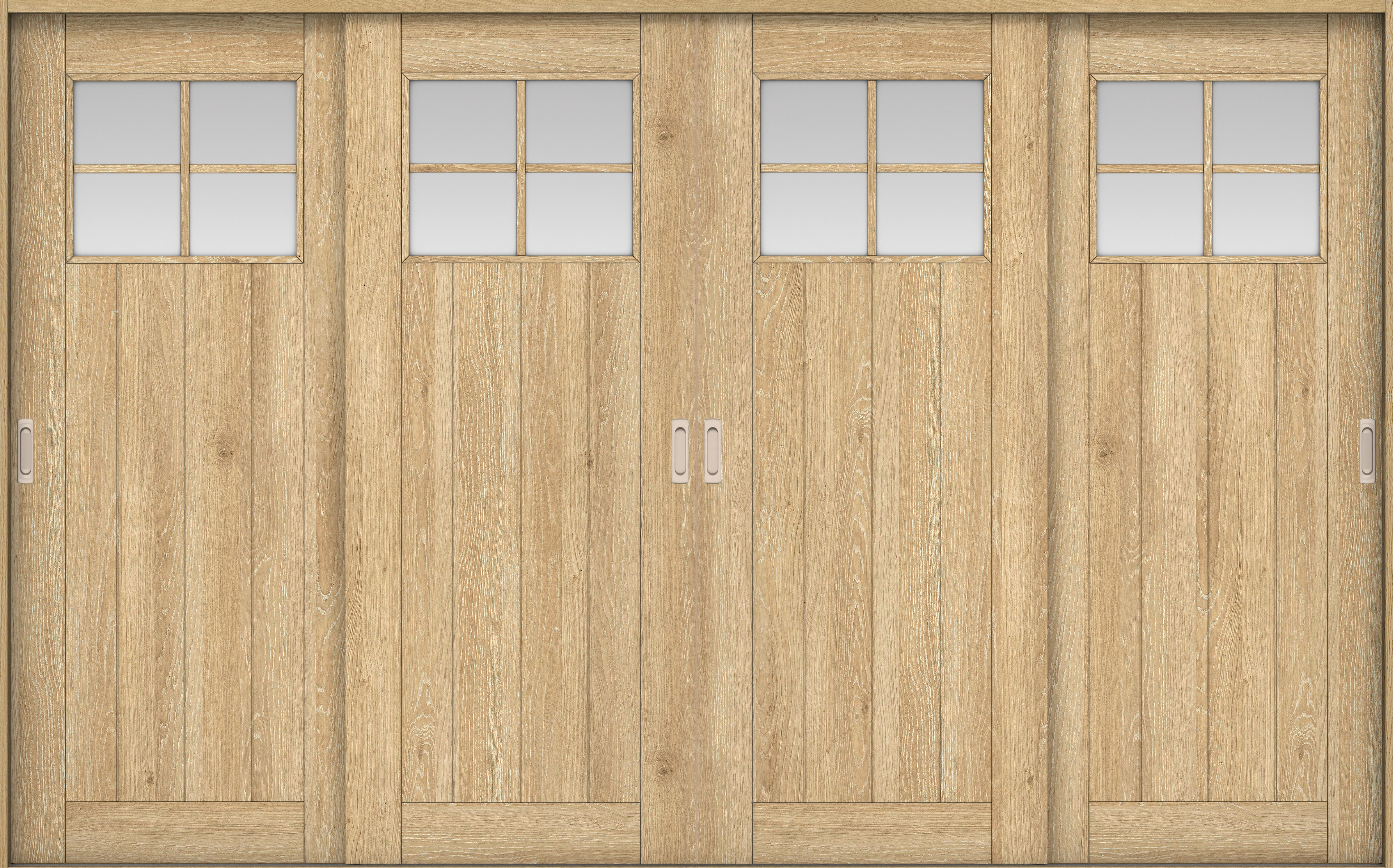 リビングドア　イエリア　引戸・４枚引違　扉セット　１Ｓデザイン　３２６６幅用　２０００高　〈ミルキーオーカー柄〉　左右兼用　錠なし　ラクラクローズ付