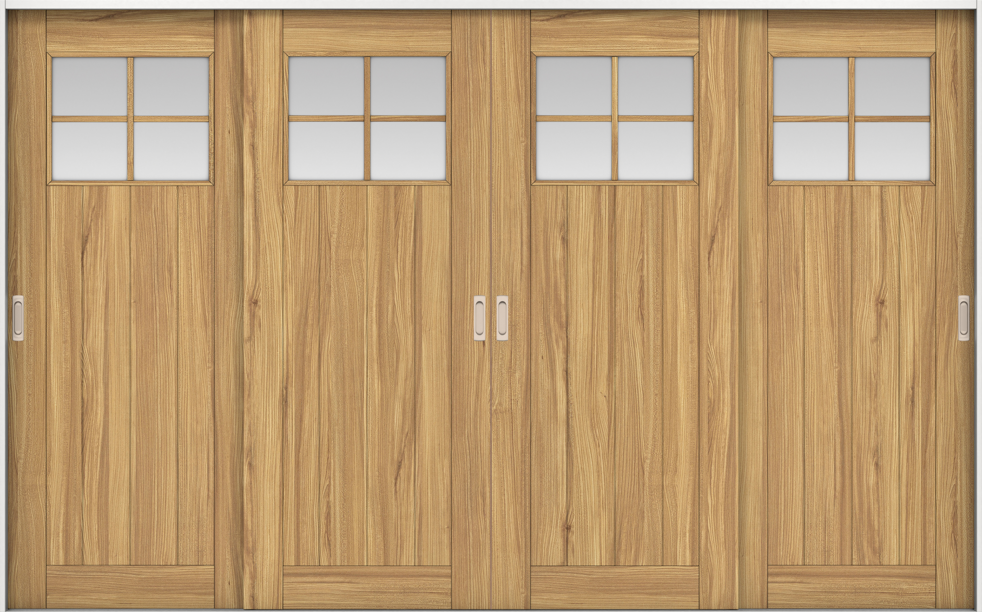 リビングドア　イエリア　引戸・４枚引違　扉セット　１Ｓデザイン　３２６６幅用　２０００高　〈シナモンブラウン柄〉　左右兼用　錠なし　ラクラクローズ付