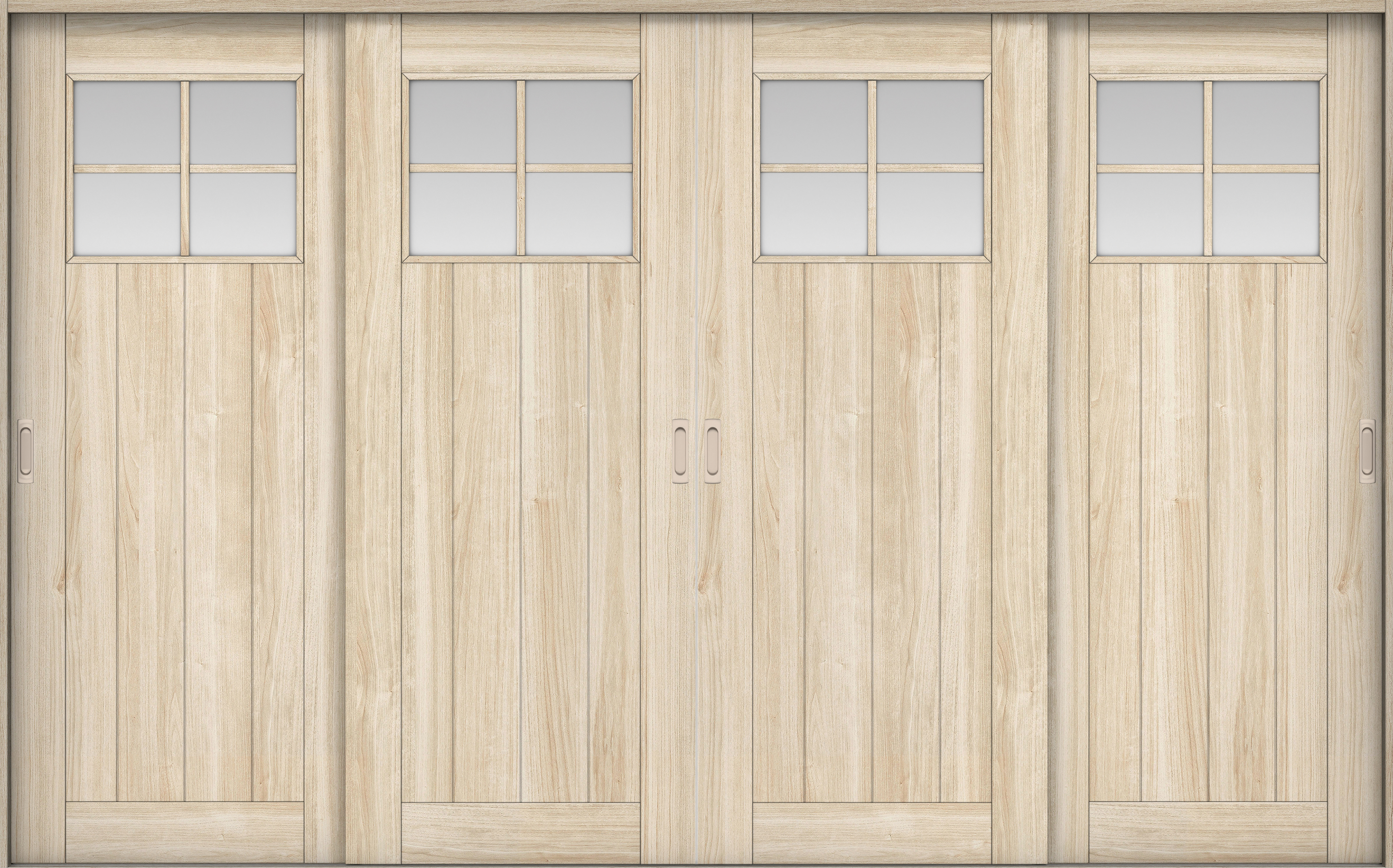 リビングドア　イエリア　引戸・４枚引違　扉セット　１Ｓデザイン　３２６６幅用　２０００高　〈コットンベージュ柄〉　左右兼用　錠なし　ラクラクローズ付