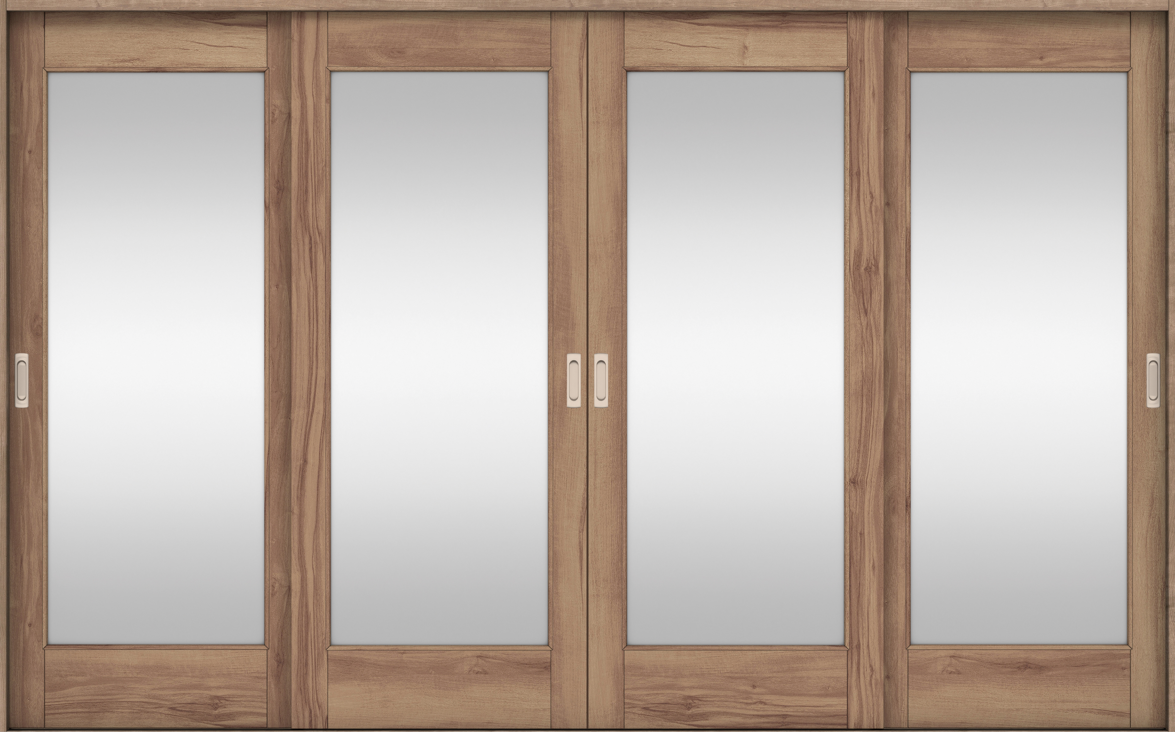 リビングドア　イエリア　引戸・４枚引違　扉セット　２１デザイン　３２６６幅用　２０００高　〈バームブラウン柄〉　左右兼用　錠なし　ラクラクローズ付