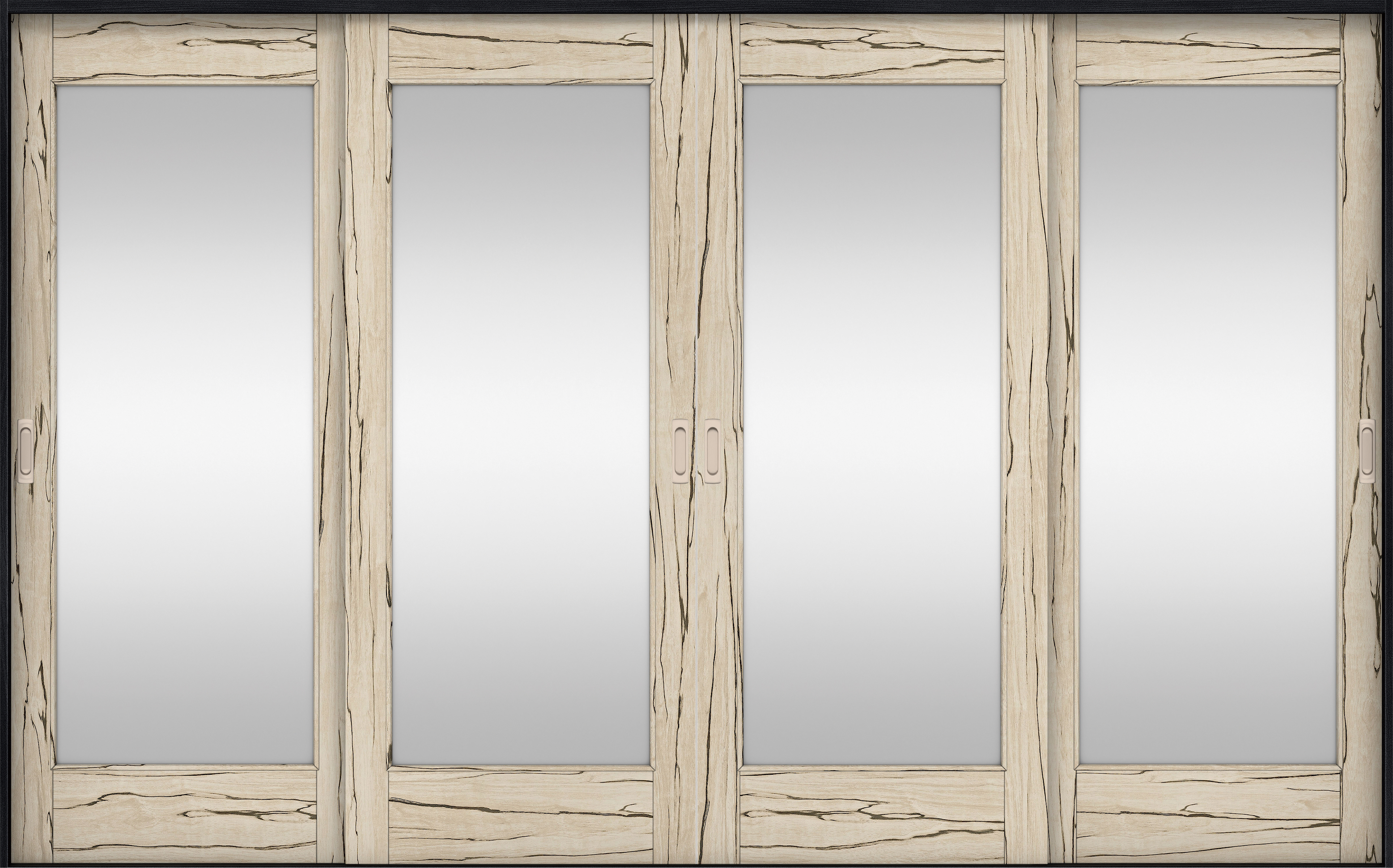 リビングドア　イエリア　引戸・４枚引違　扉セット　２１デザイン　３２６６幅用　２０００高　〈スロウベージュ柄〉　左右兼用　錠なし　ラクラクローズ付