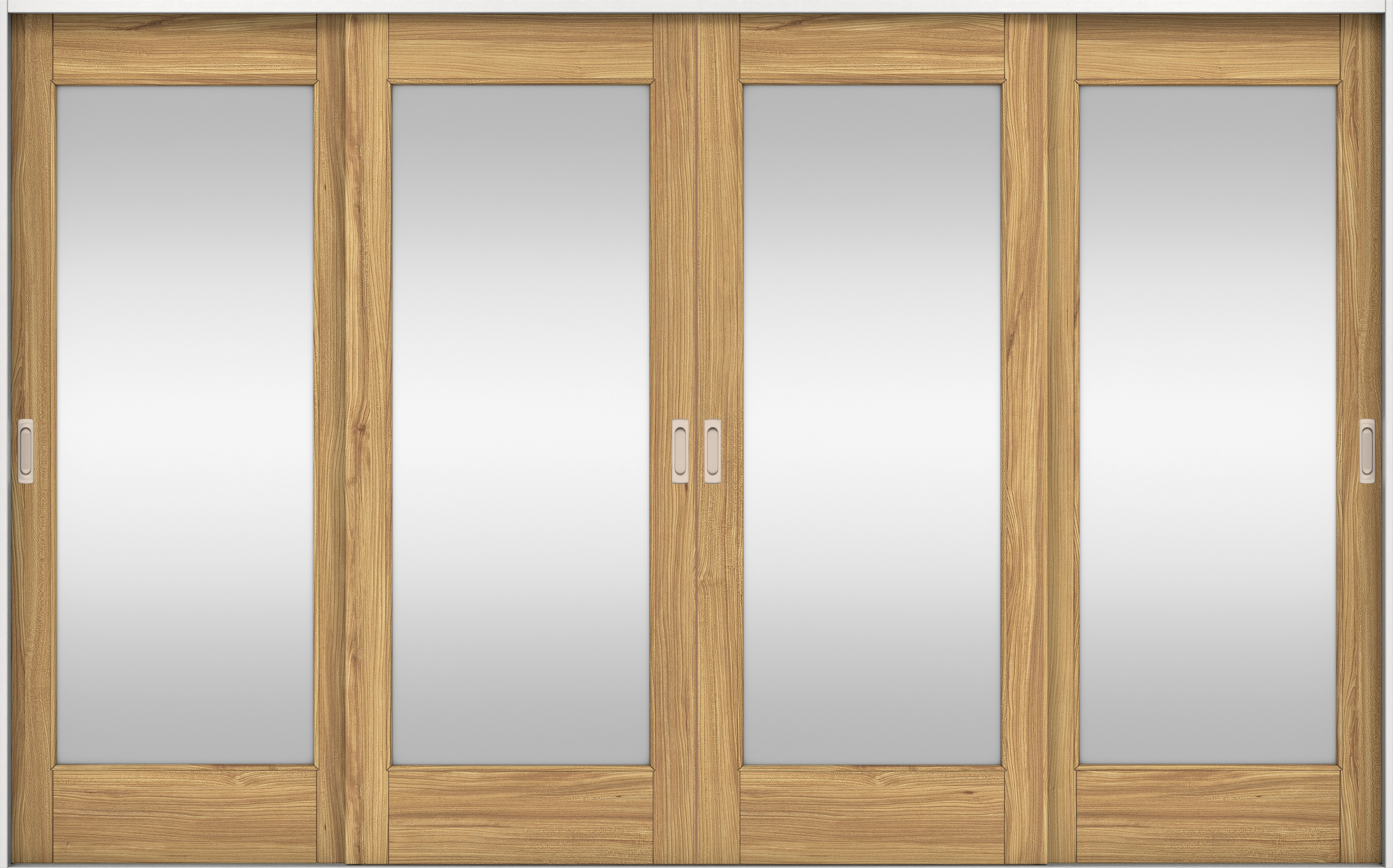 リビングドア　イエリア　引戸・４枚引違　扉セット　２１デザイン　３２６６幅用　２０００高　〈シナモンブラウン柄〉　左右兼用　錠なし　ラクラクローズ付