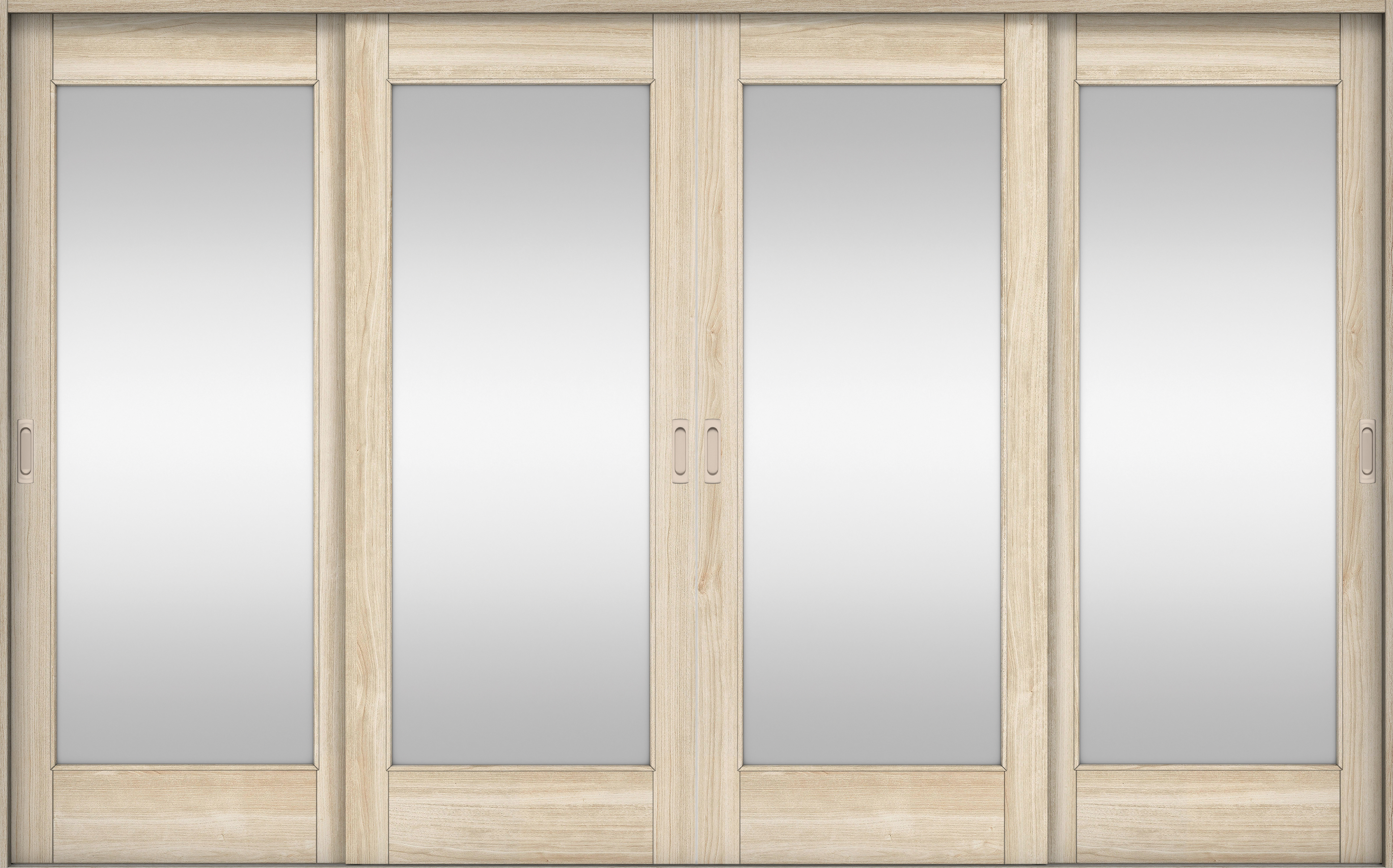 リビングドア　イエリア　引戸・４枚引違　扉セット　２１デザイン　３２６６幅用　２０００高　〈コットンベージュ柄〉　左右兼用　錠なし　ラクラクローズ付