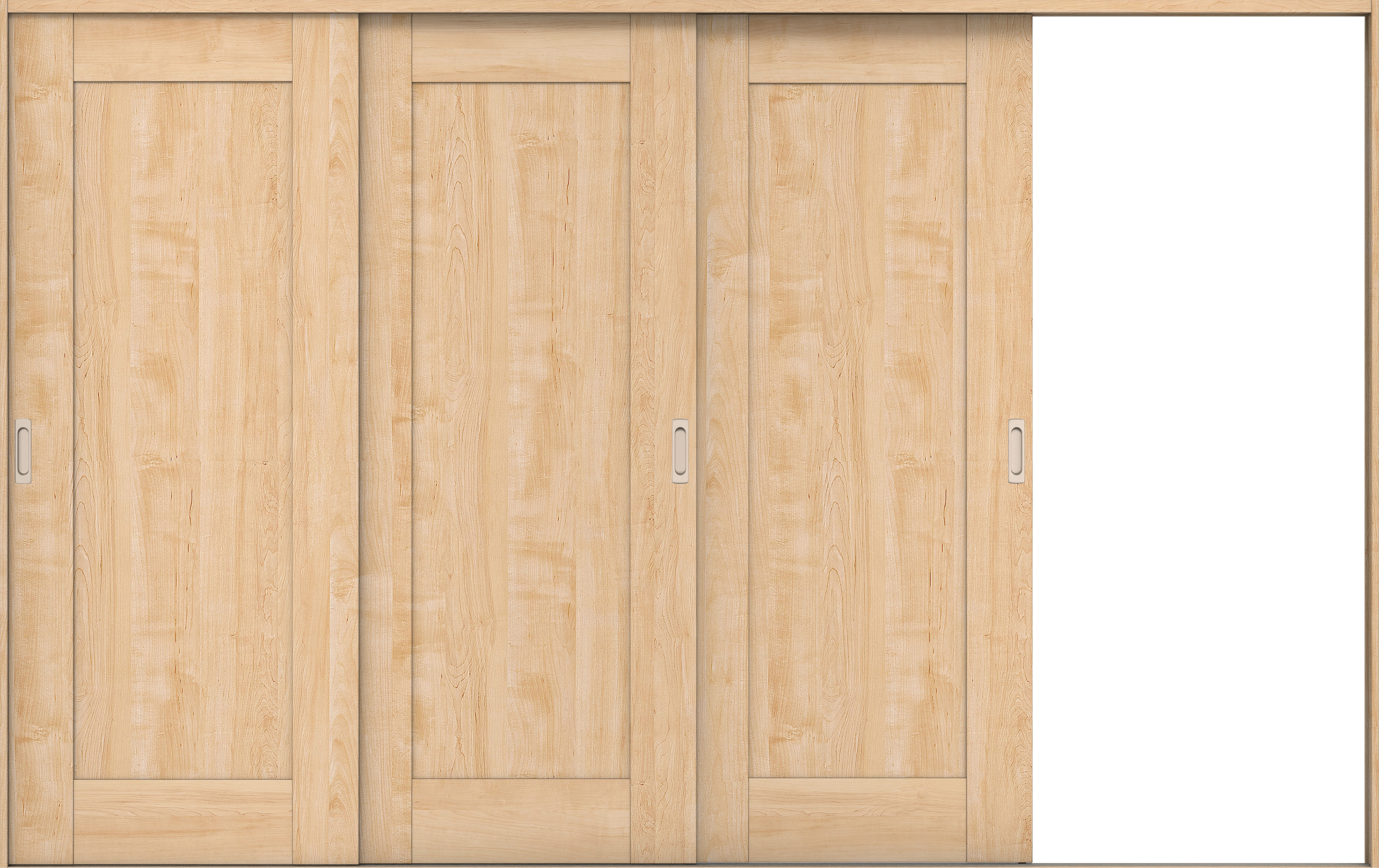 リビングドア　イエリア　引戸・３枚片引　扉セット　３８デザイン　３２２９幅用　２０００高　〈ミルベージュ柄〉　右引用　錠なし　ラクラクローズ付