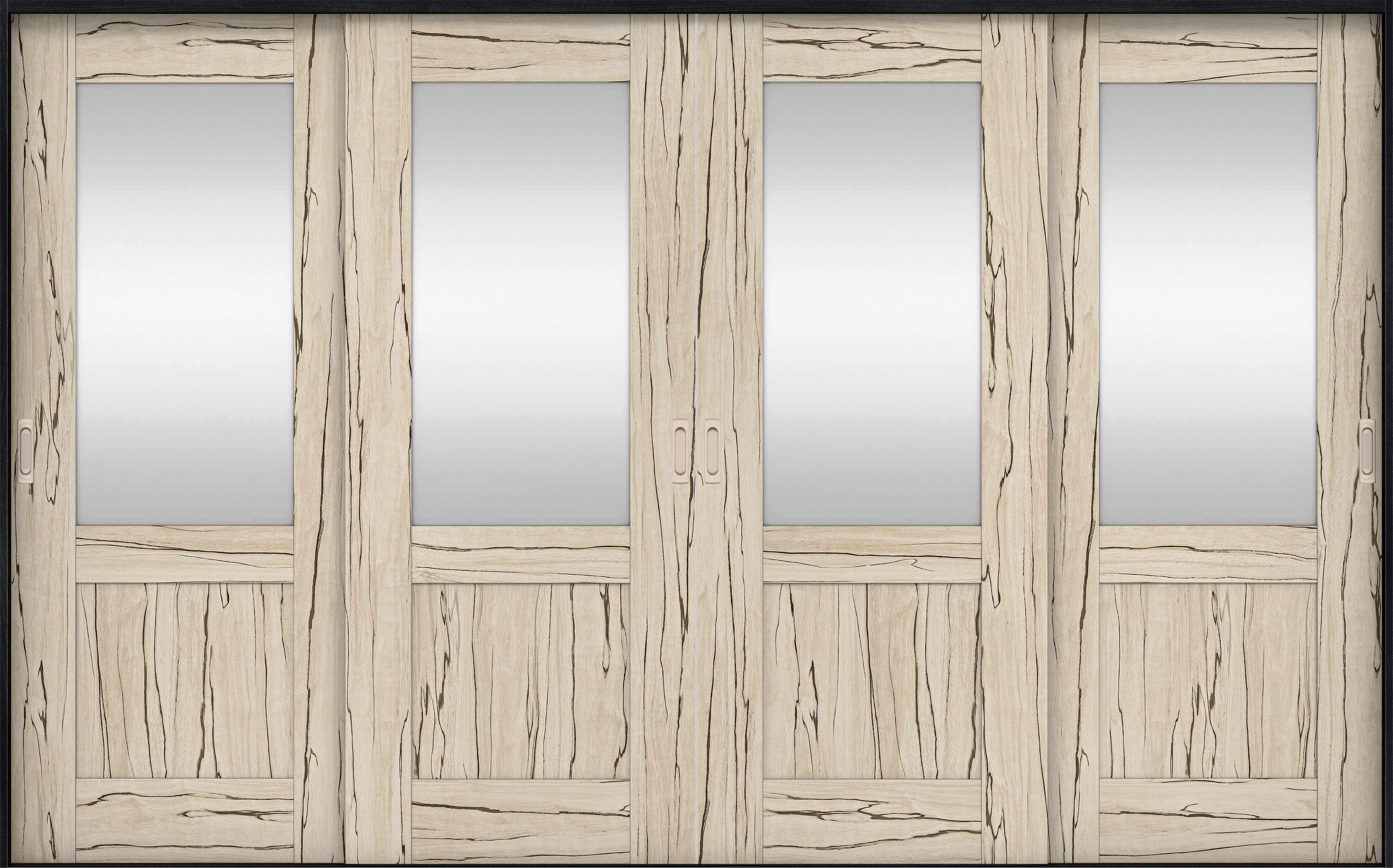 リビングドア　イエリア　引戸・４枚引違　扉セット　２８デザイン　３２６６幅用　２０００高　〈スロウベージュ柄〉　左右兼用　錠なし　ラクラクローズ付