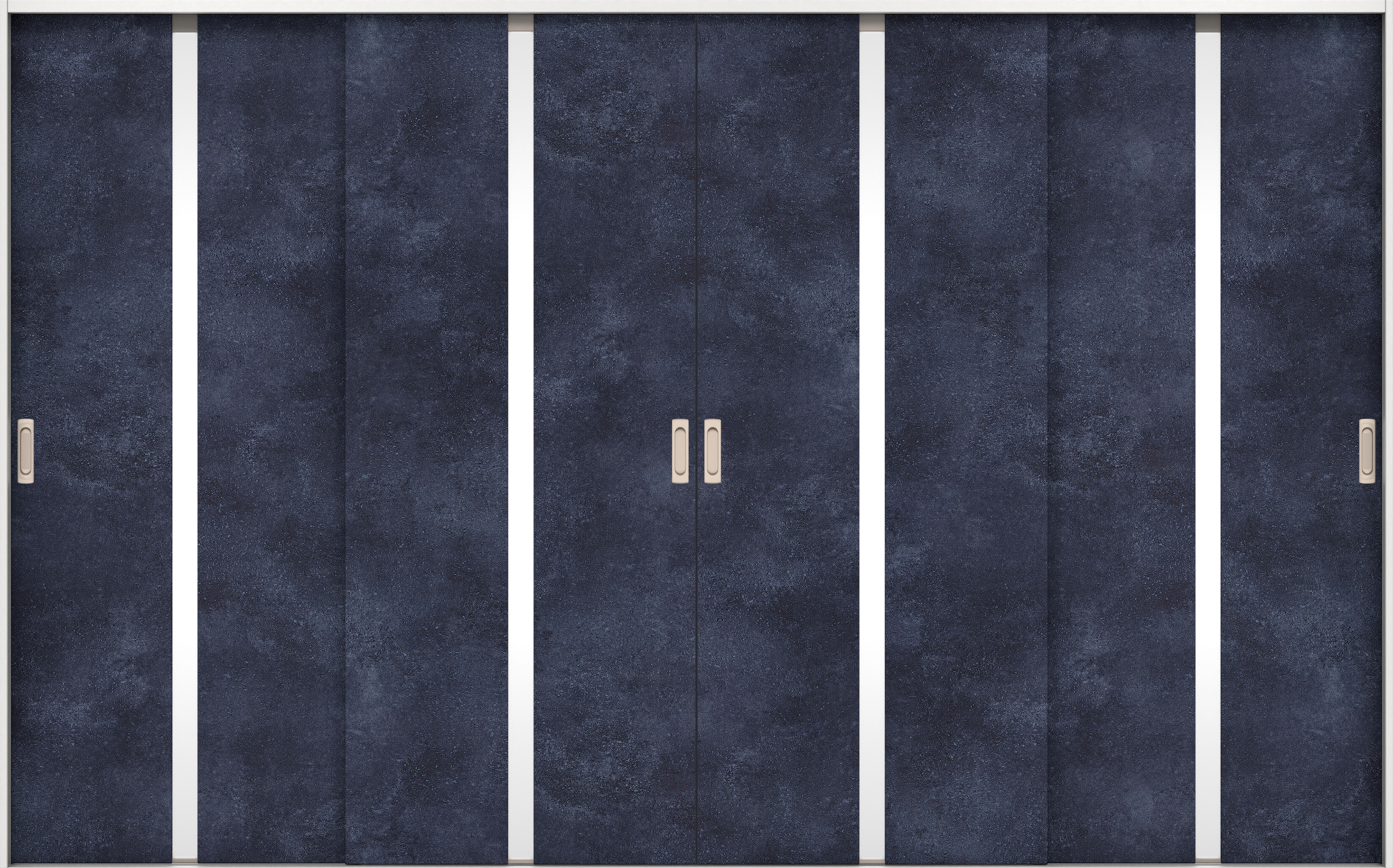 リビングドア　イエリア　引戸・４枚引違　扉セット　２Ｐデザイン　３２６６幅用　２０００高　〈コバルトブルー柄〉　左右兼用　錠なし　ラクラクローズ付