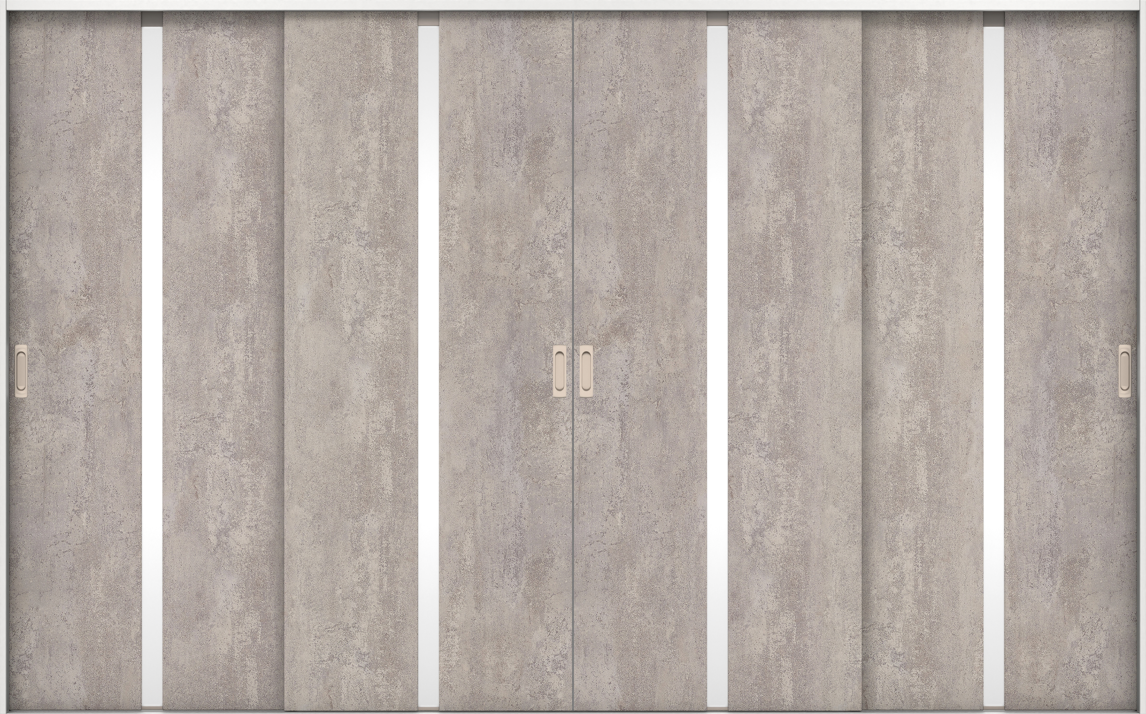 リビングドア　イエリア　引戸・４枚引違　扉セット　２Ｐデザイン　３２６６幅用　２０００高　〈コンクリートグレー柄〉　左右兼用　錠なし　ラクラクローズ付