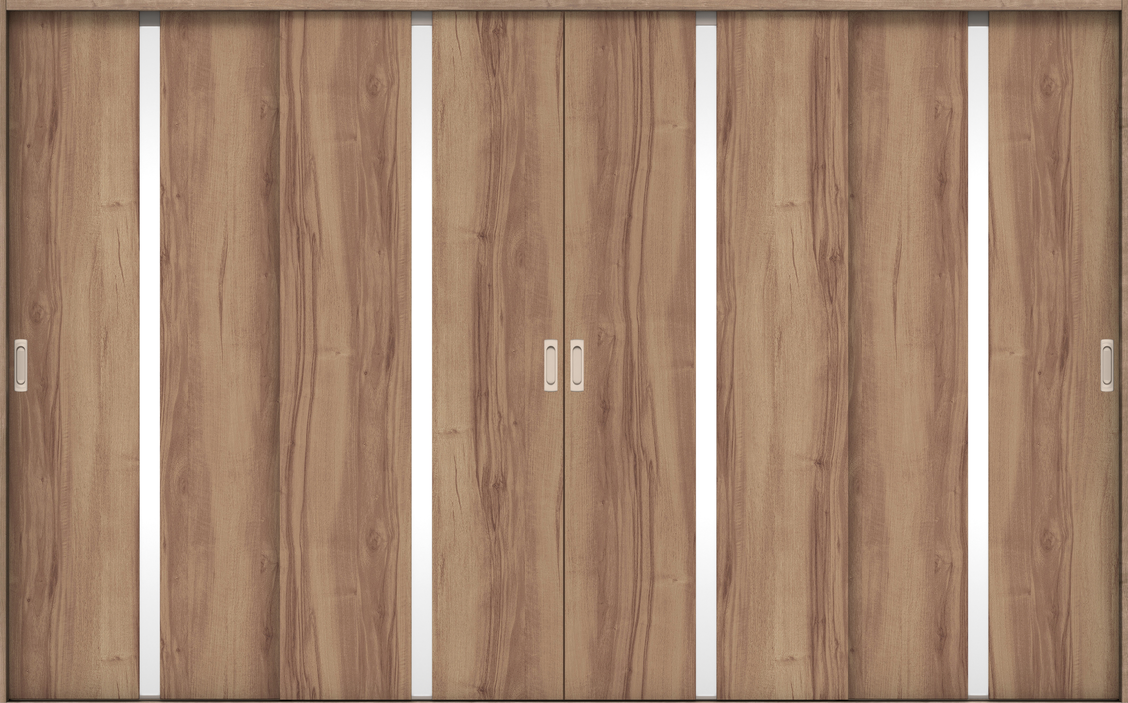 リビングドア　イエリア　引戸・４枚引違　扉セット　２Ｐデザイン　３２６６幅用　２０００高　〈バームブラウン柄〉　左右兼用　錠なし　ラクラクローズ付