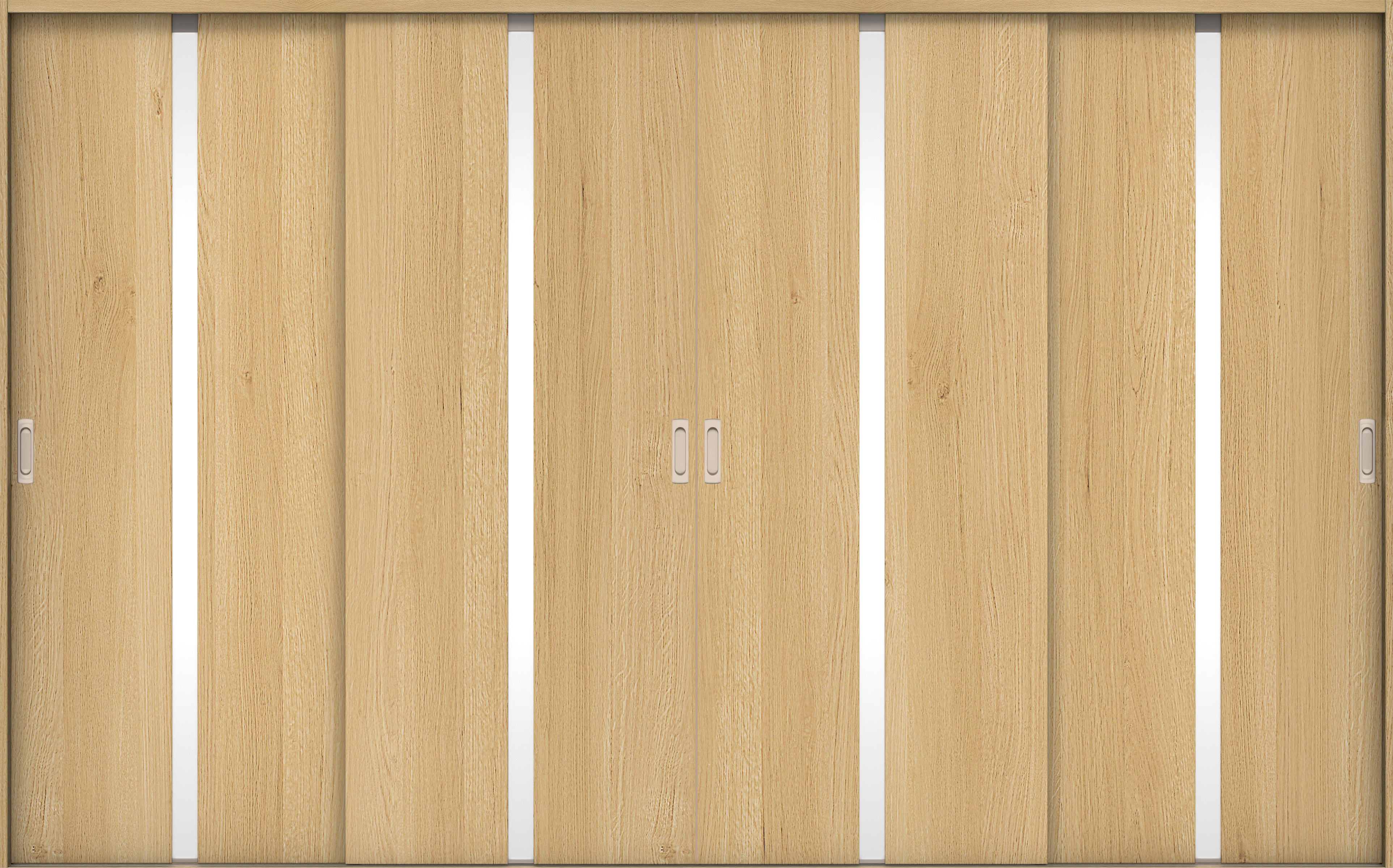 リビングドア　イエリア　引戸・４枚引違　扉セット　２Ｐデザイン　３２６６幅用　２０００高　〈ライトオーカー柄〉　左右兼用　錠なし　ラクラクローズ付